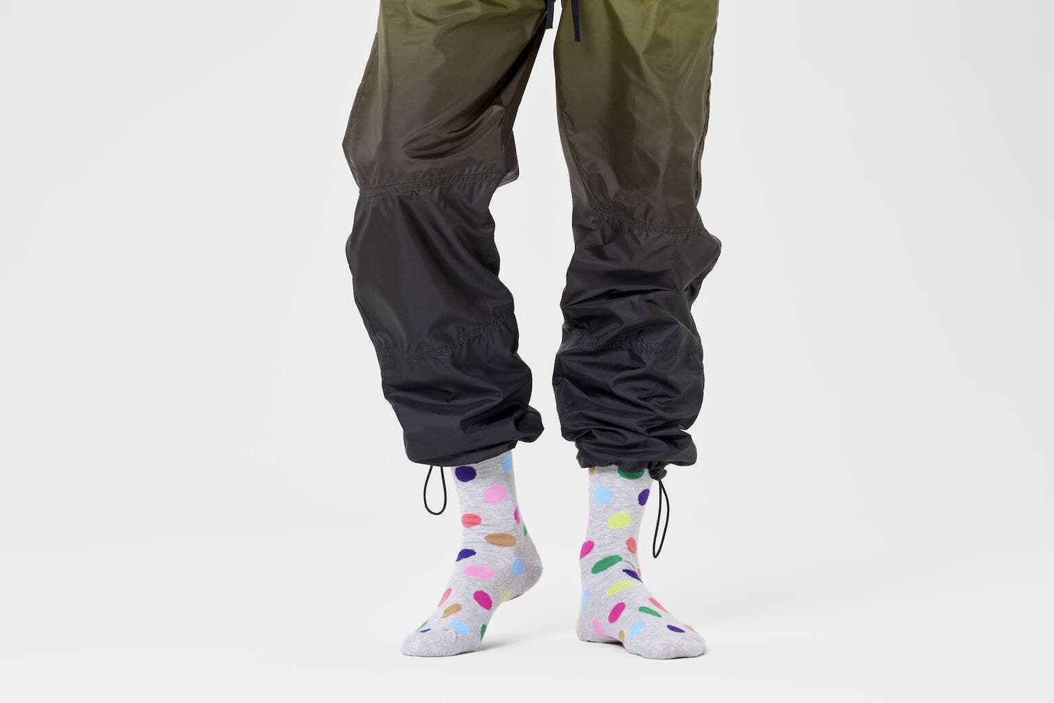 Happy Socks Big Dot Sock, unisex sokken, lichtgrijs