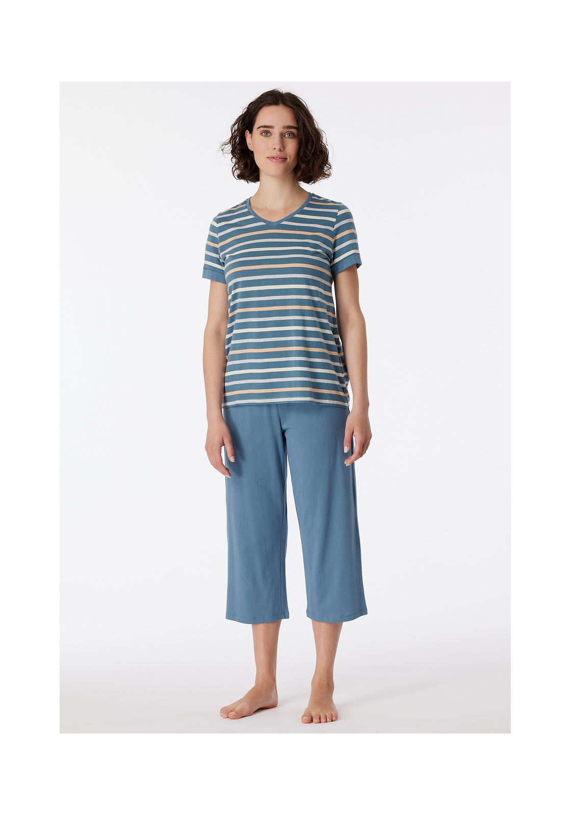 image_3_181254-808_3_1280x1280 SCHIESSER Casual Essentials pyjamaset, dames pyjama 3/4 lengte blauwgrijs