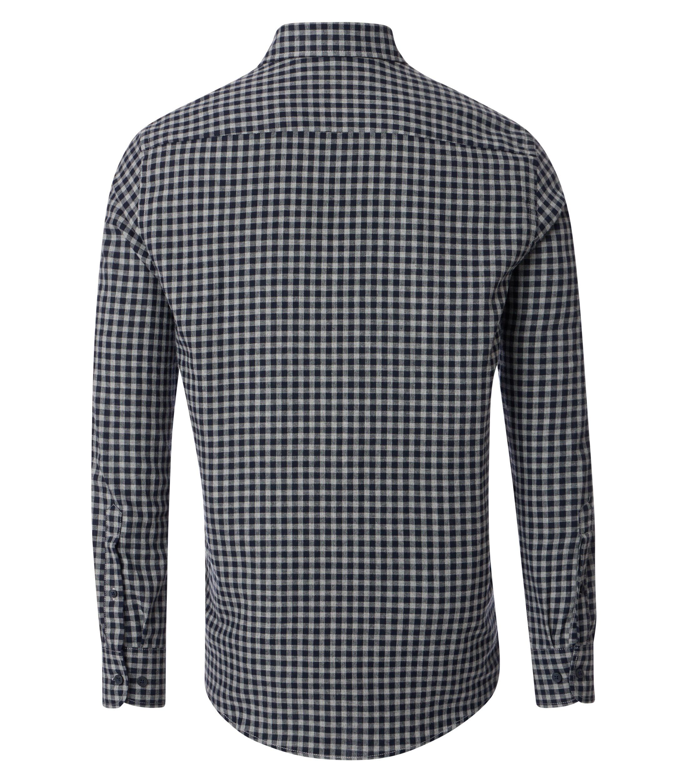 CASA MODA Sport comfort fit overhemd, flanel, blauw met grijs geruit