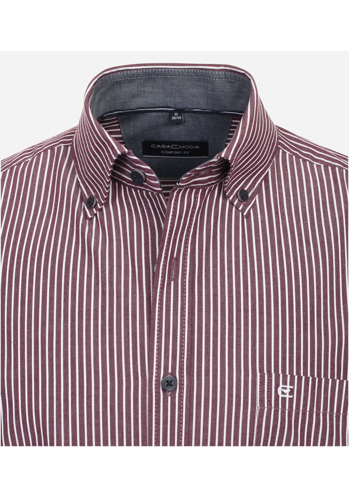image_4_3e4d83edf18cea2c5de9300f3b6644b6jpgautoformatbgF3F3F3blend-alpha100blend-colorF3F3F3blend-modedarkenfitclampp CASA MODA Sport casual fit overhemd, popeline, rood gestreept