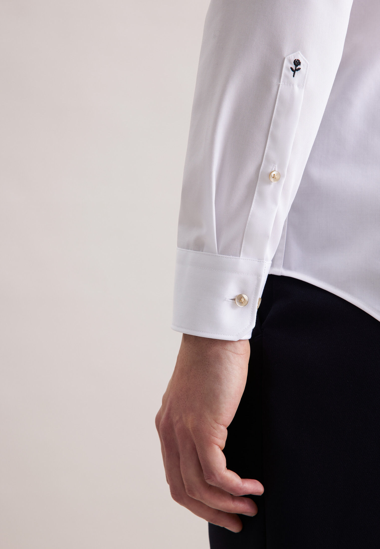 Seidensticker slim fit overhemd, popeline, wit