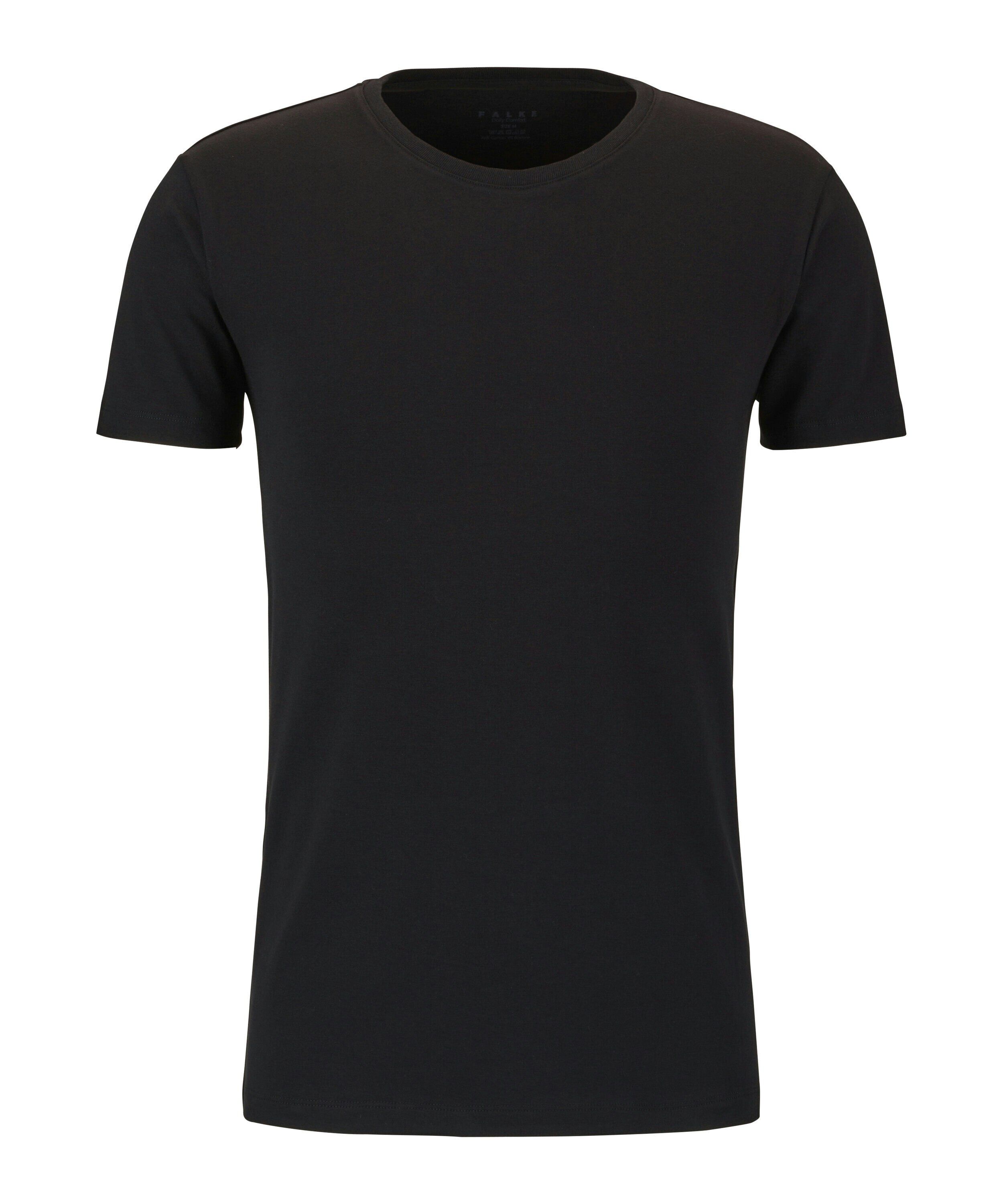 FALKE 2-pack heren T-shirt Daily Comfort, korte mouw, zwart (black)
