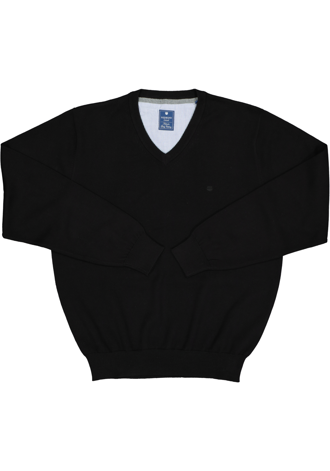 5-4049807049283_redmond_trui_HR Redmond heren trui katoen, V-hals, zwart