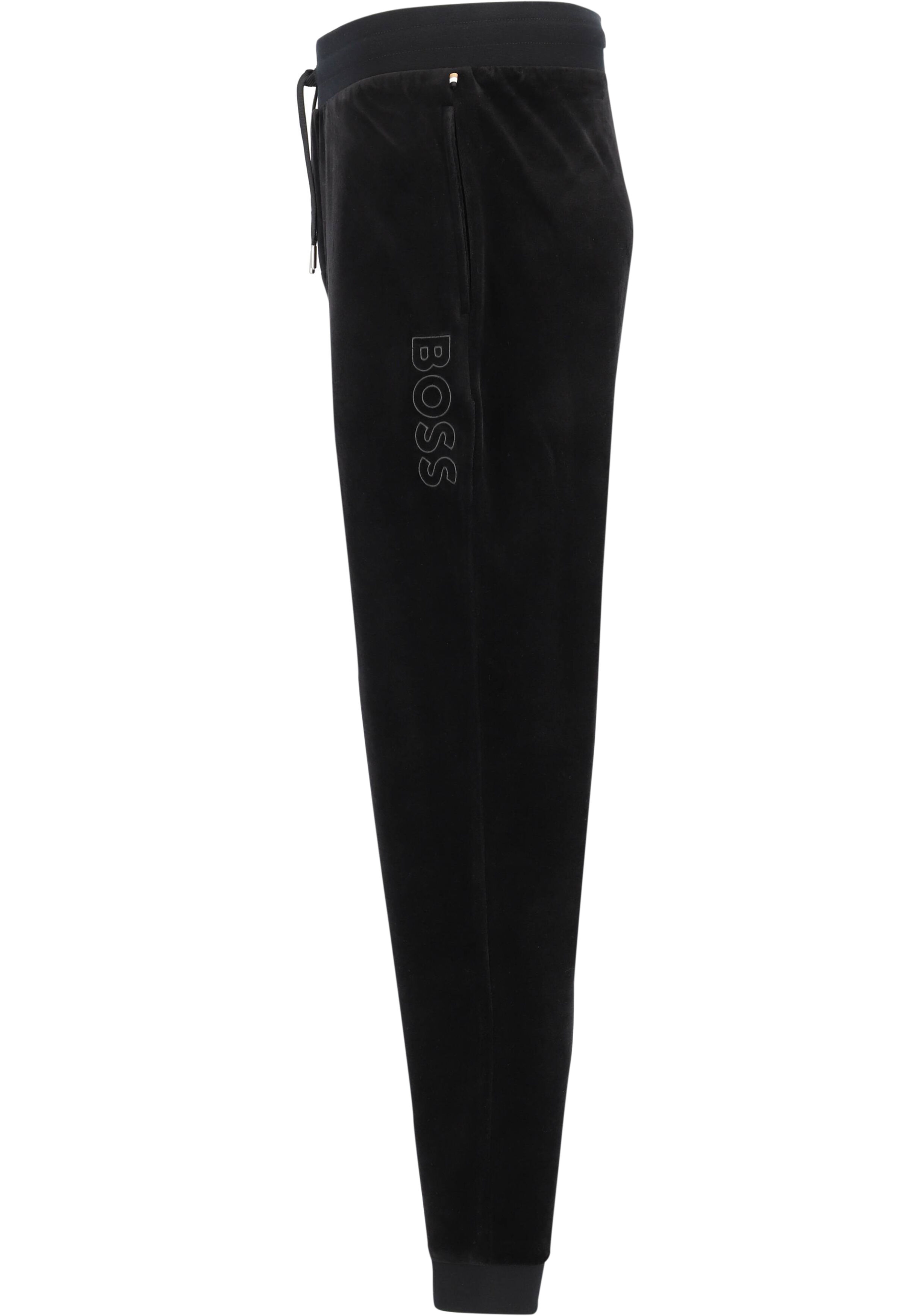 BOSS Velour Pants, heren pyjama- of loungebroek, zwart