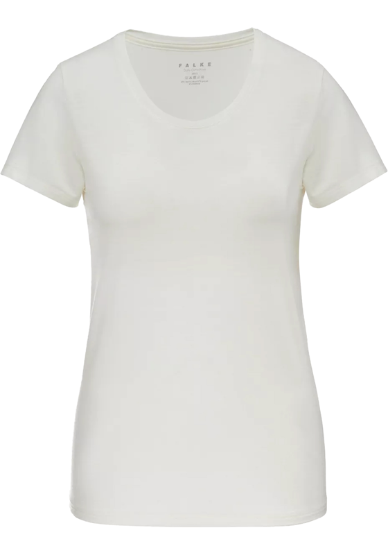 FALKE dames T-shirt Daily Climawool, korte mouw, beige (off-white) FALKE dames T-shirt Daily Climawool, korte mouw, beige (off-white)