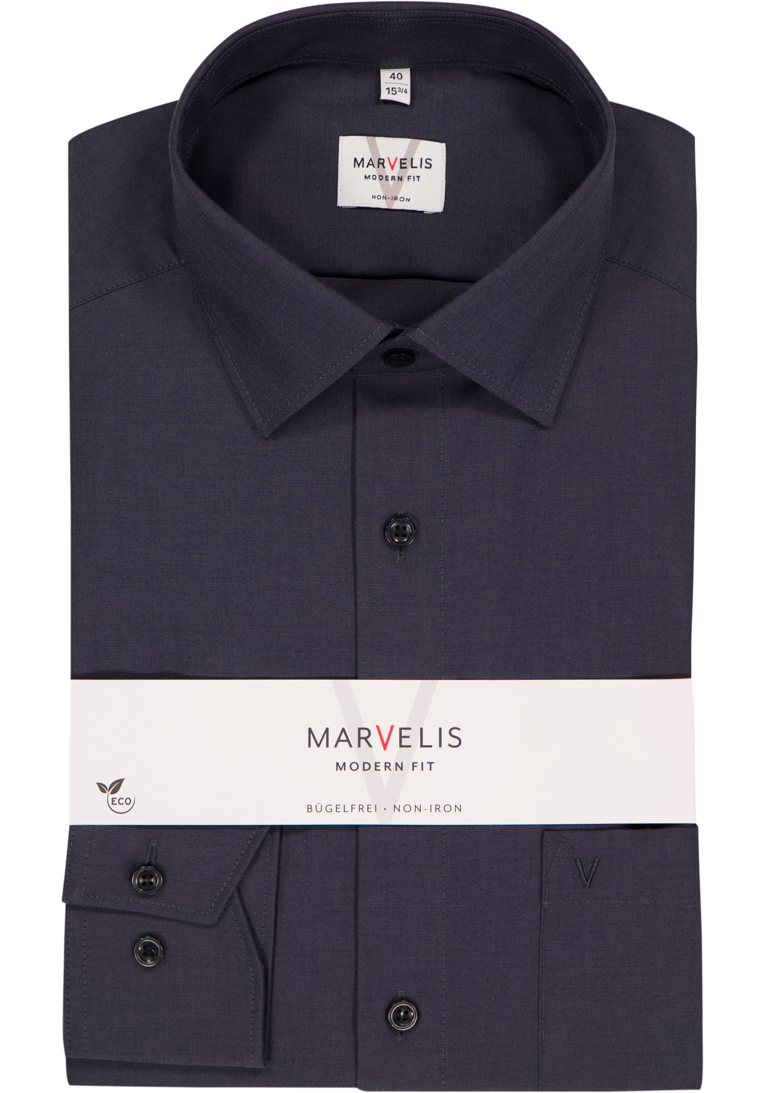 MARVELIS modern fit overhemd, antraciet grijs