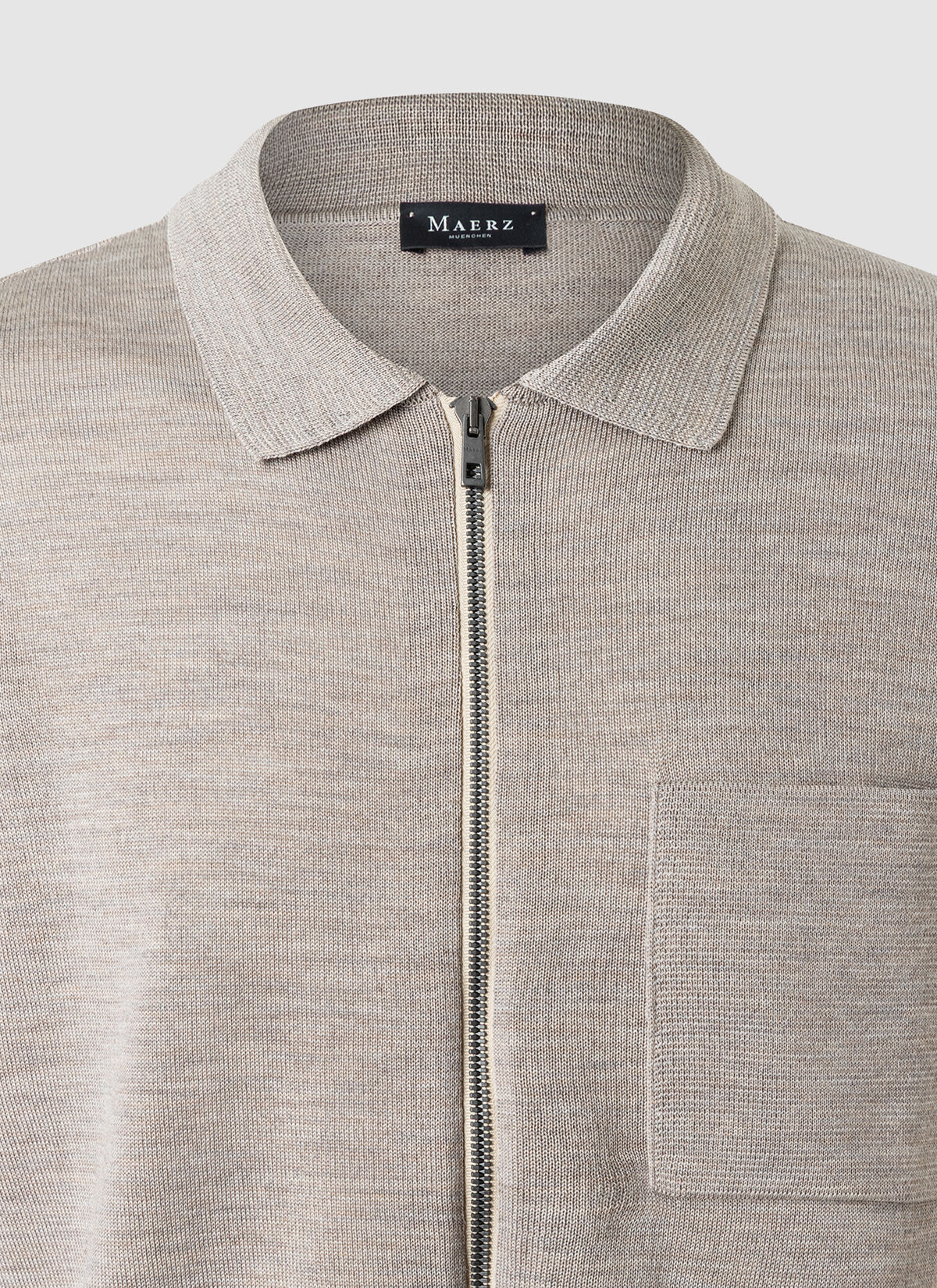 MAERZ Regular Fit heren vest met rits wol, beige