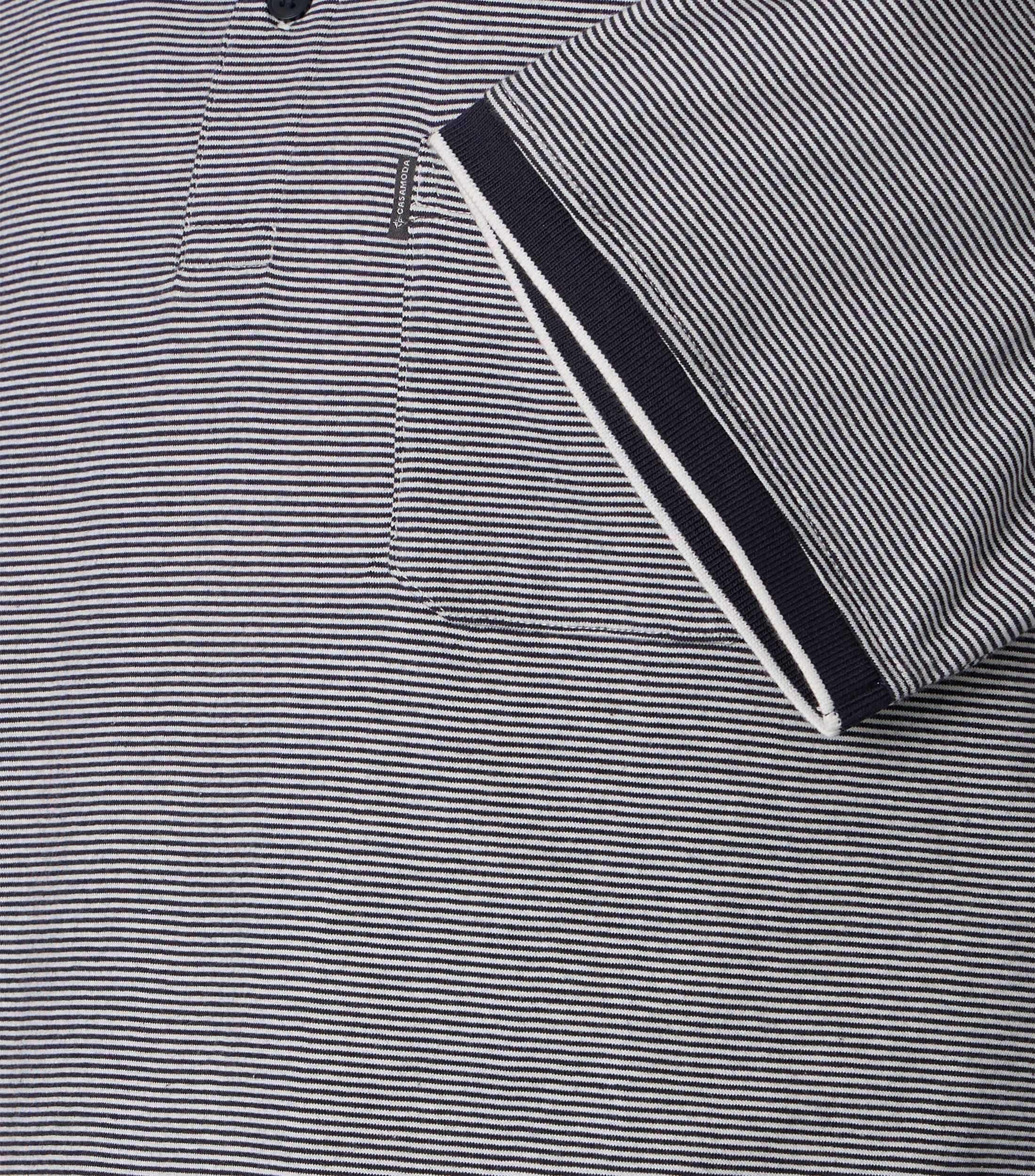 CASA MODA comfort fit heren polo, blauw dessin