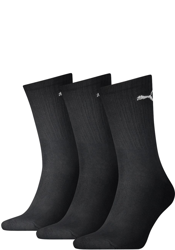 Puma Crew Sock (3-pack),  sokken, zwart Puma Crew Sock (3-pack),  sokken, zwart