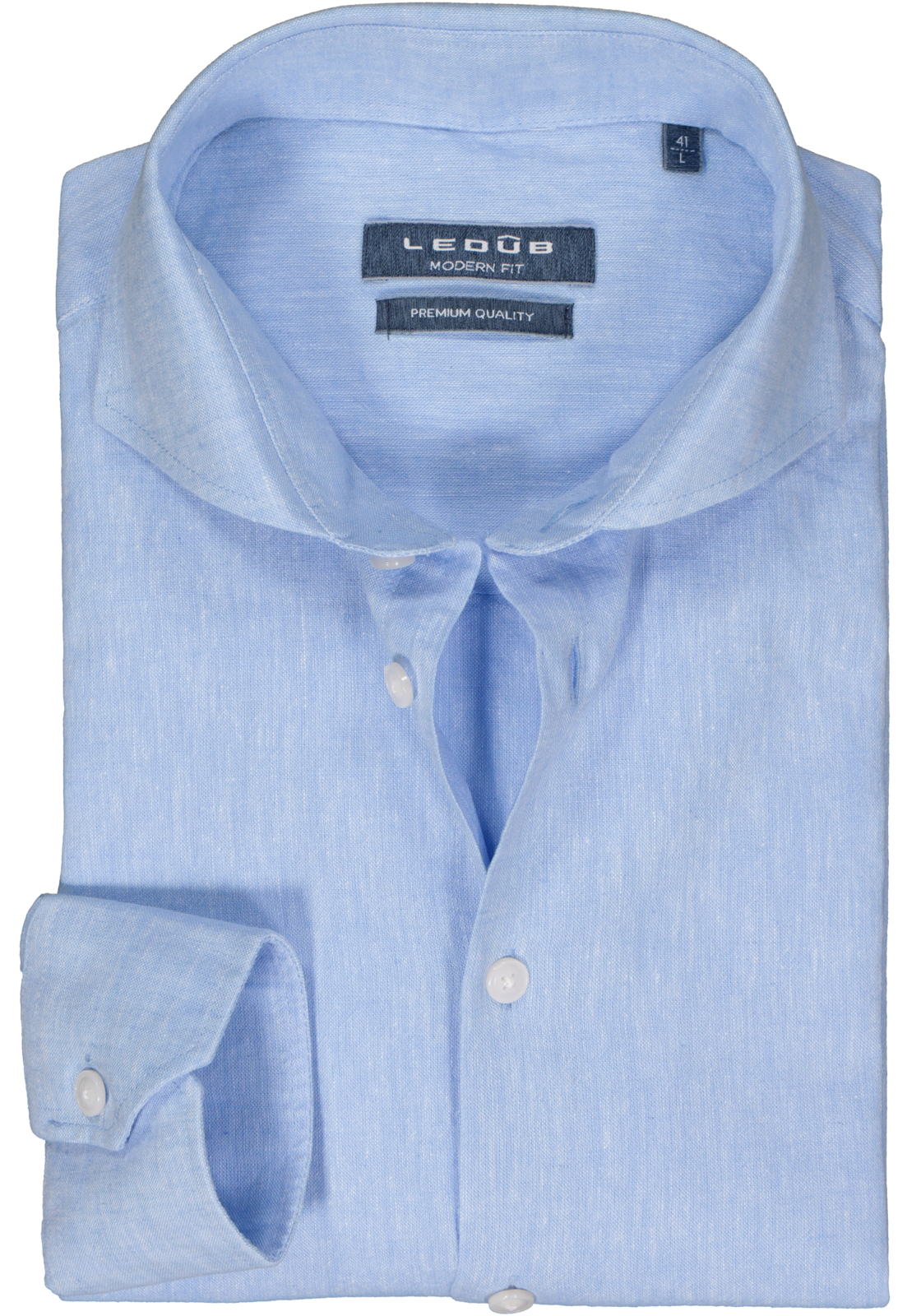 1-8717126091233_Ledub_overhemd_HR Ledub modern fit overhemd, structuur, lichtblauw