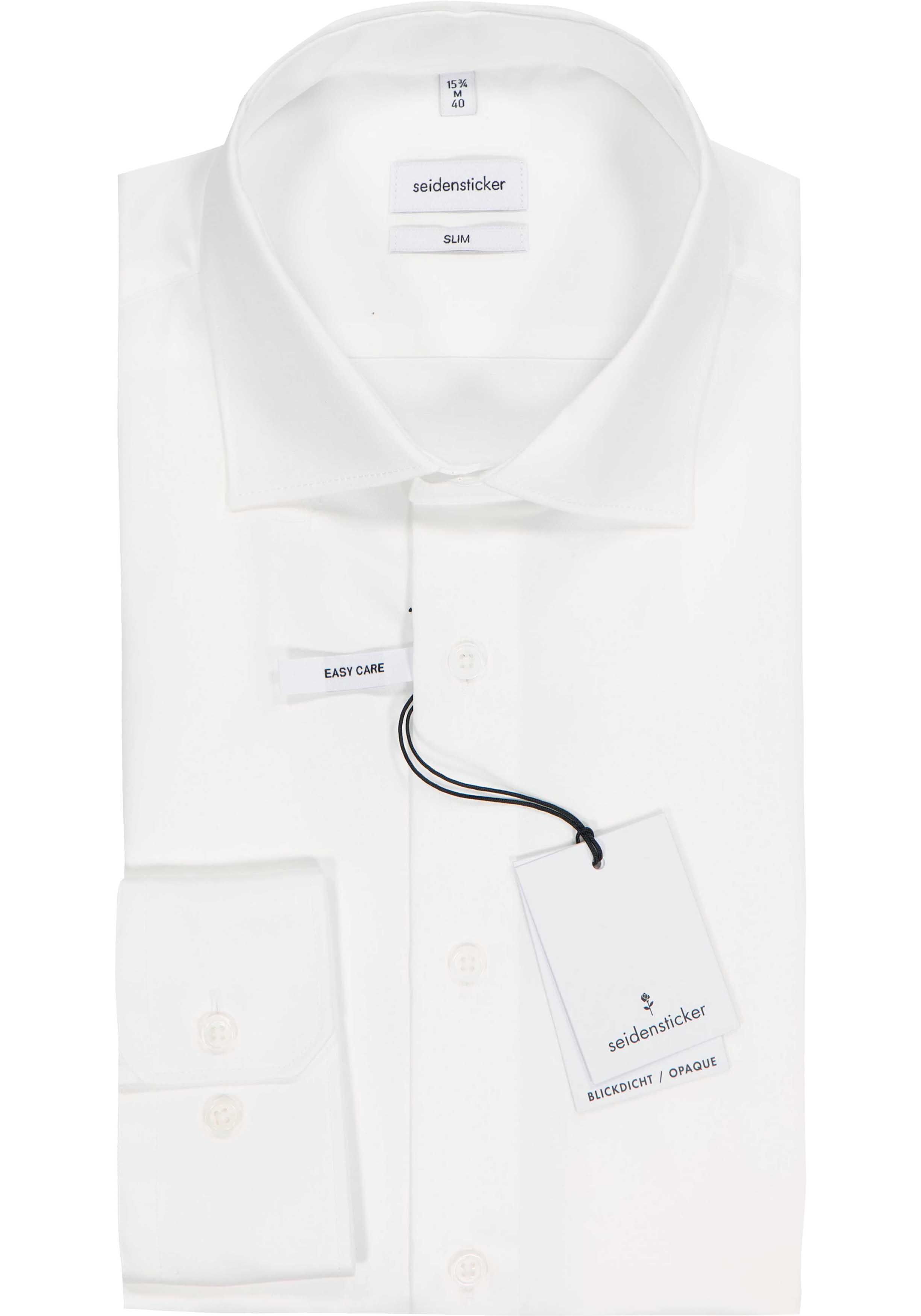 Seidensticker slim fit overhemd, popeline, wit