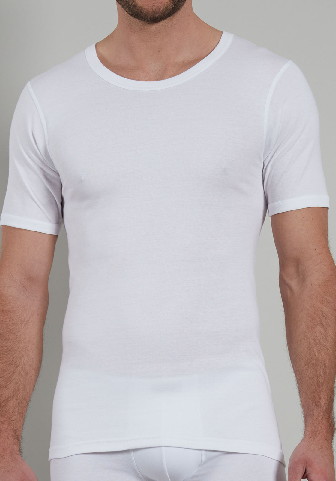 Gotzburg heren T-shirt met O-hals (1-pack), wit Gotzburg heren T-shirt met O-hals (1-pack), wit
