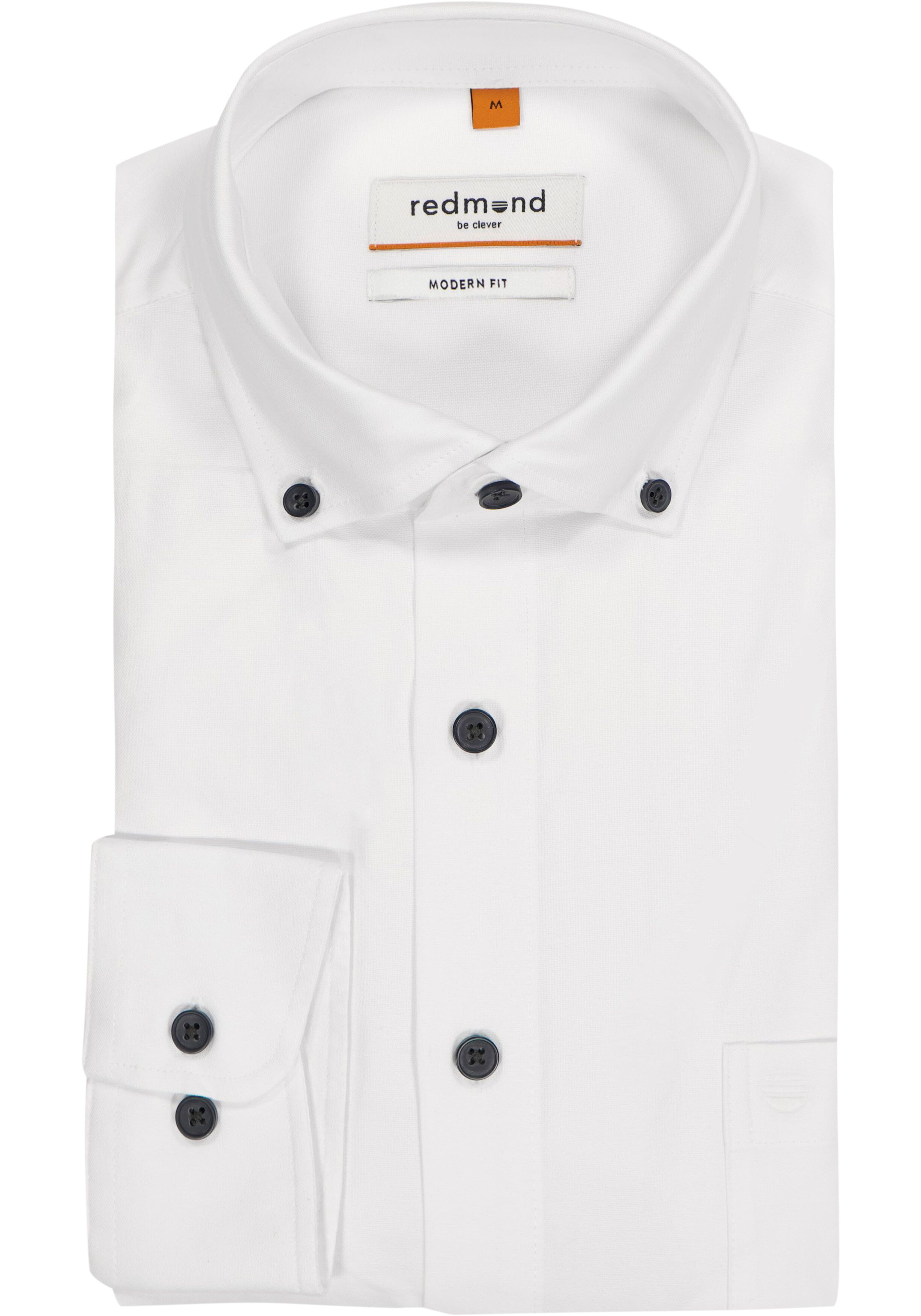 Redmond modern fit overhemd, Oxford, wit