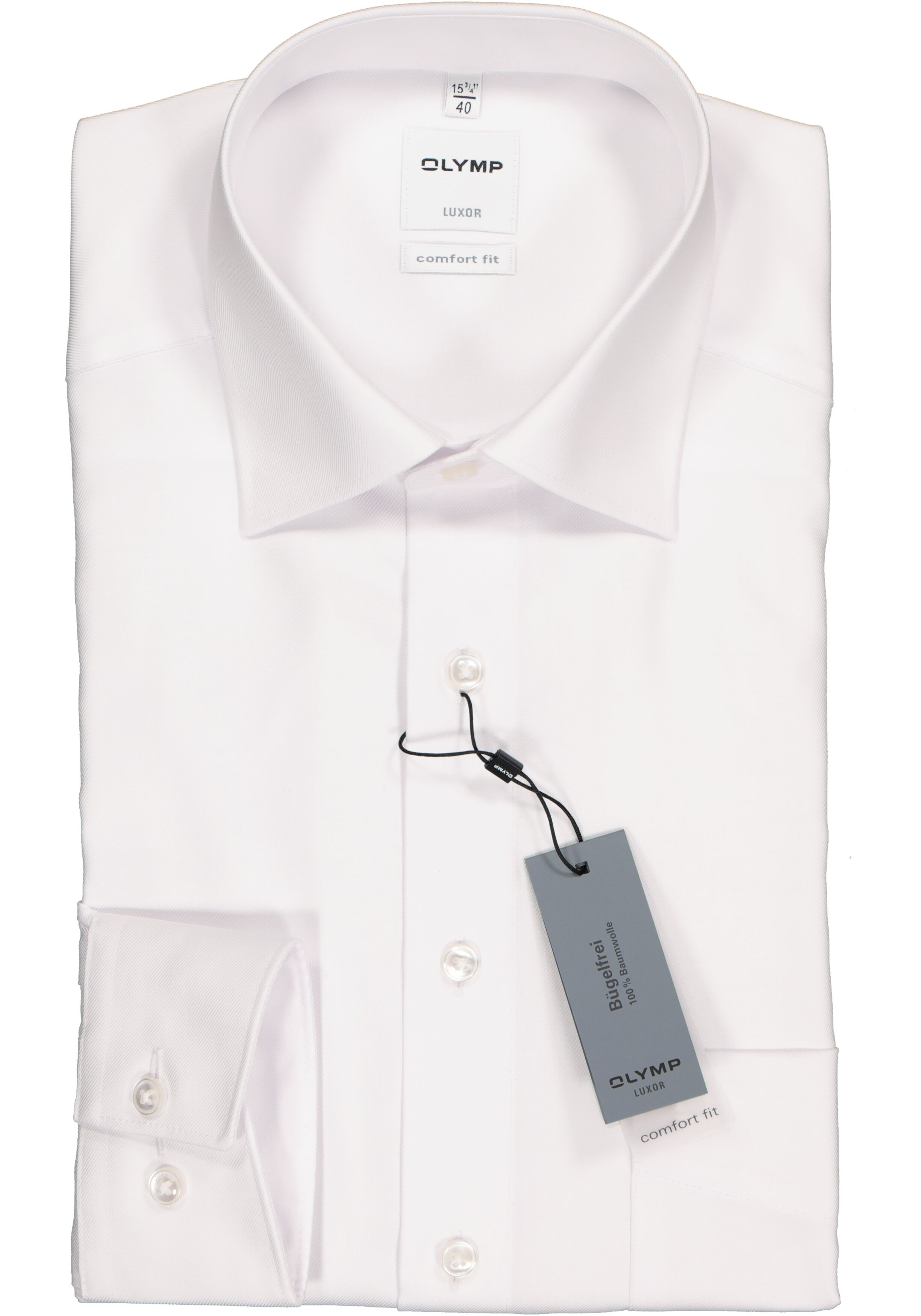 OLYMP Luxor comfort fit overhemd, wit twill
