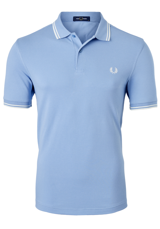 Fred Perry M3600 polo twin tipped shirt, heren polo Sky / Snow White / Snow White Fred Perry M3600 polo twin tipped shirt, heren polo Sky / Snow White / Snow White