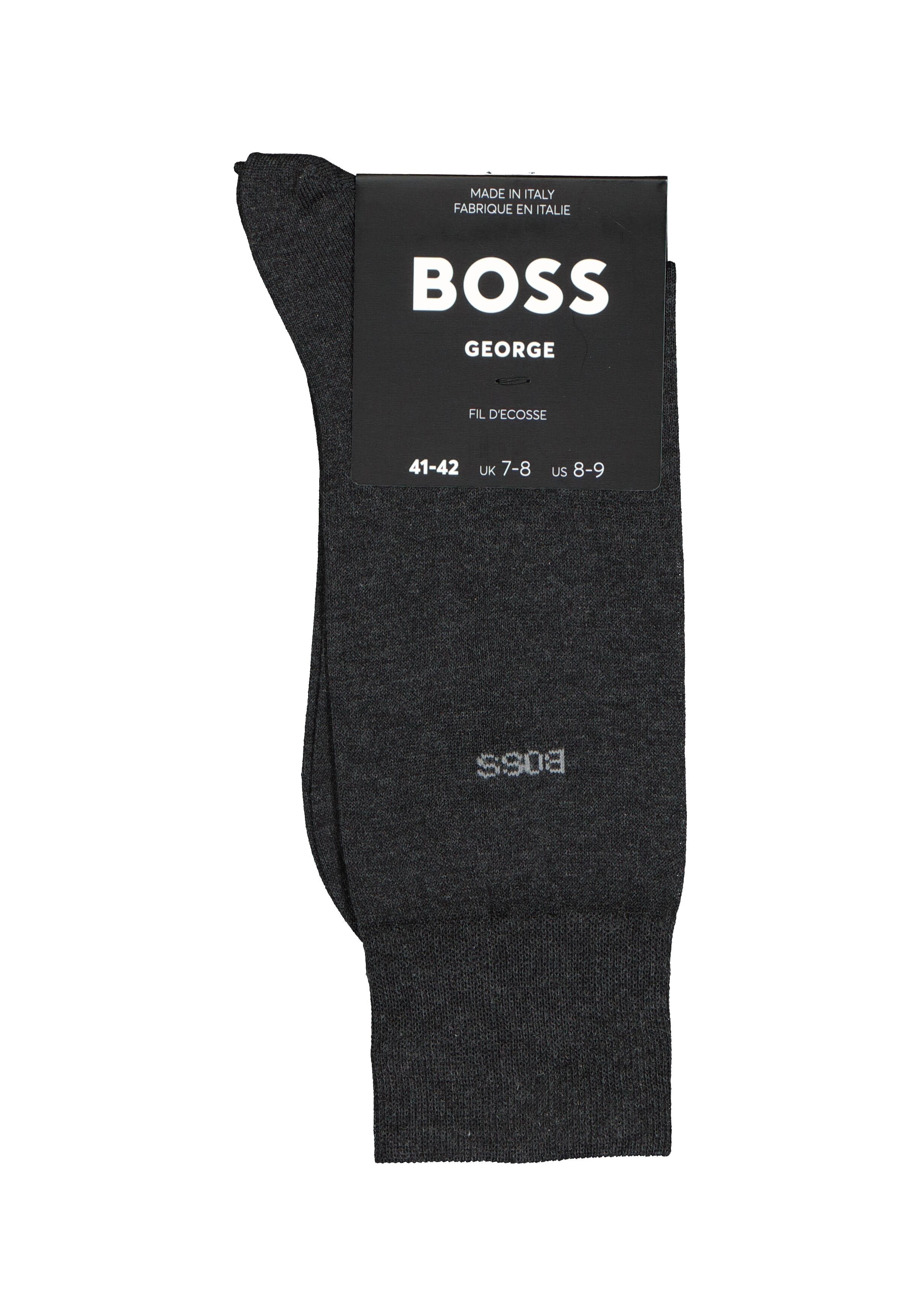 BOSS George uni (1-pack), herensokken katoen, antraciet grijs