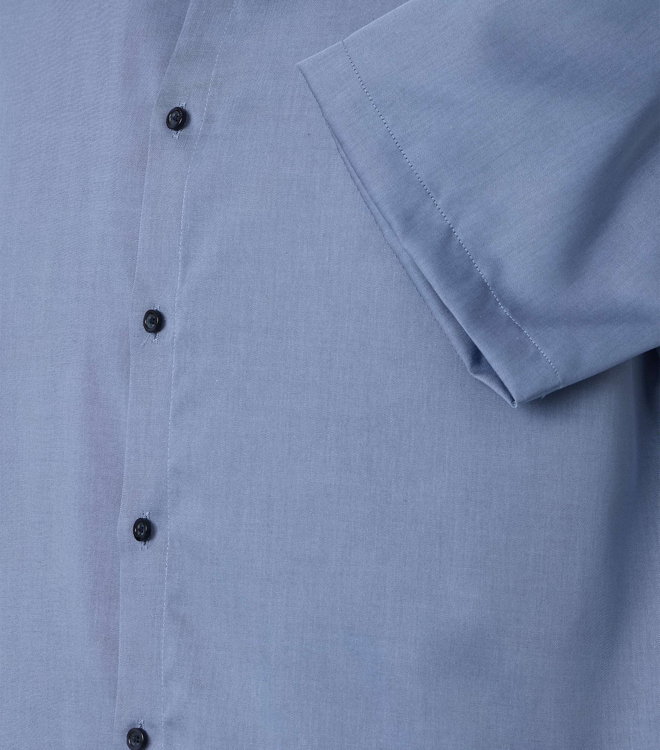 VENTI modern fit overhemd, korte mouw, twill, blauw