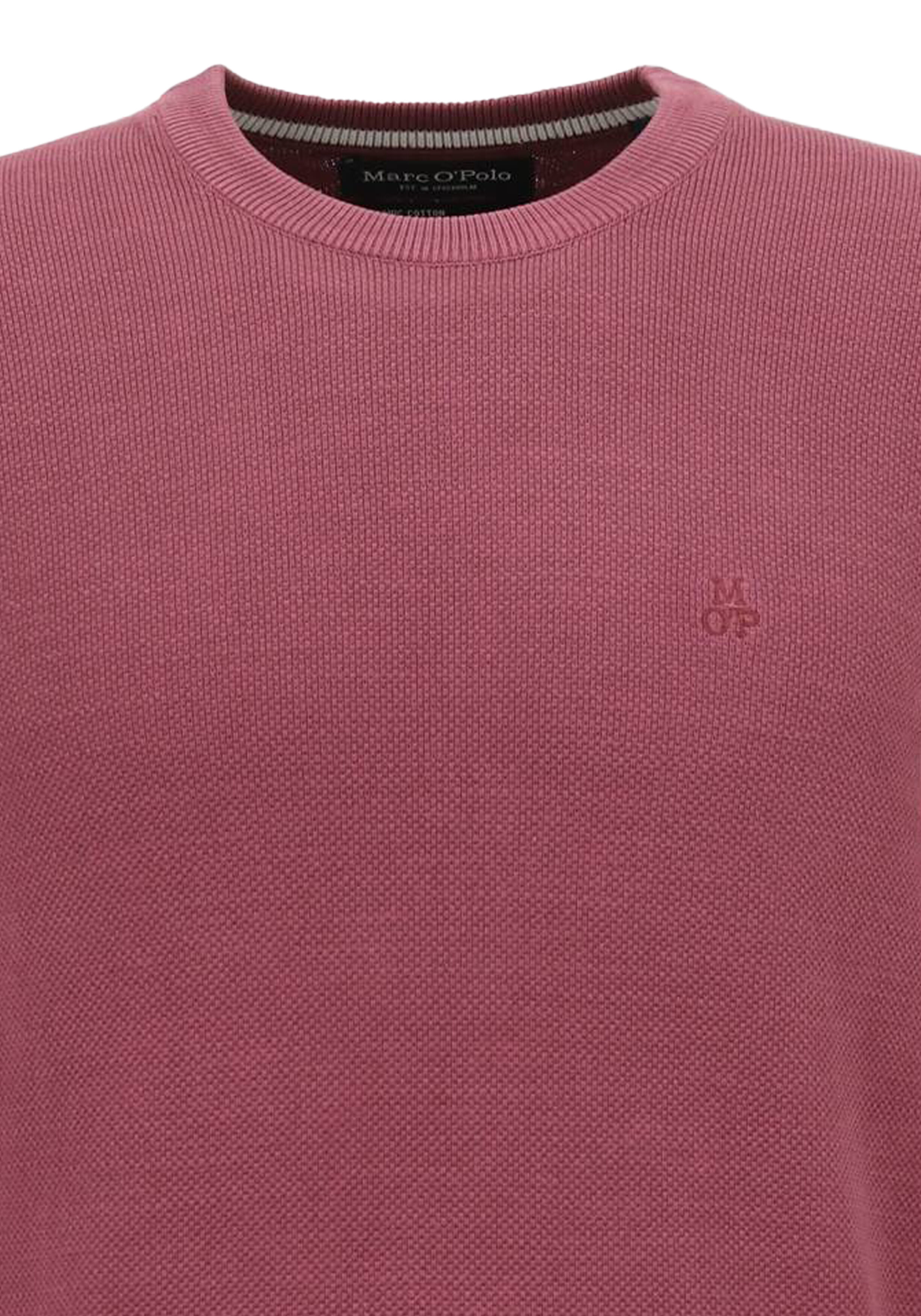 Marc O'Polo regular fit pullover, heren trui katoen met O-hals, mauve (middeldik)