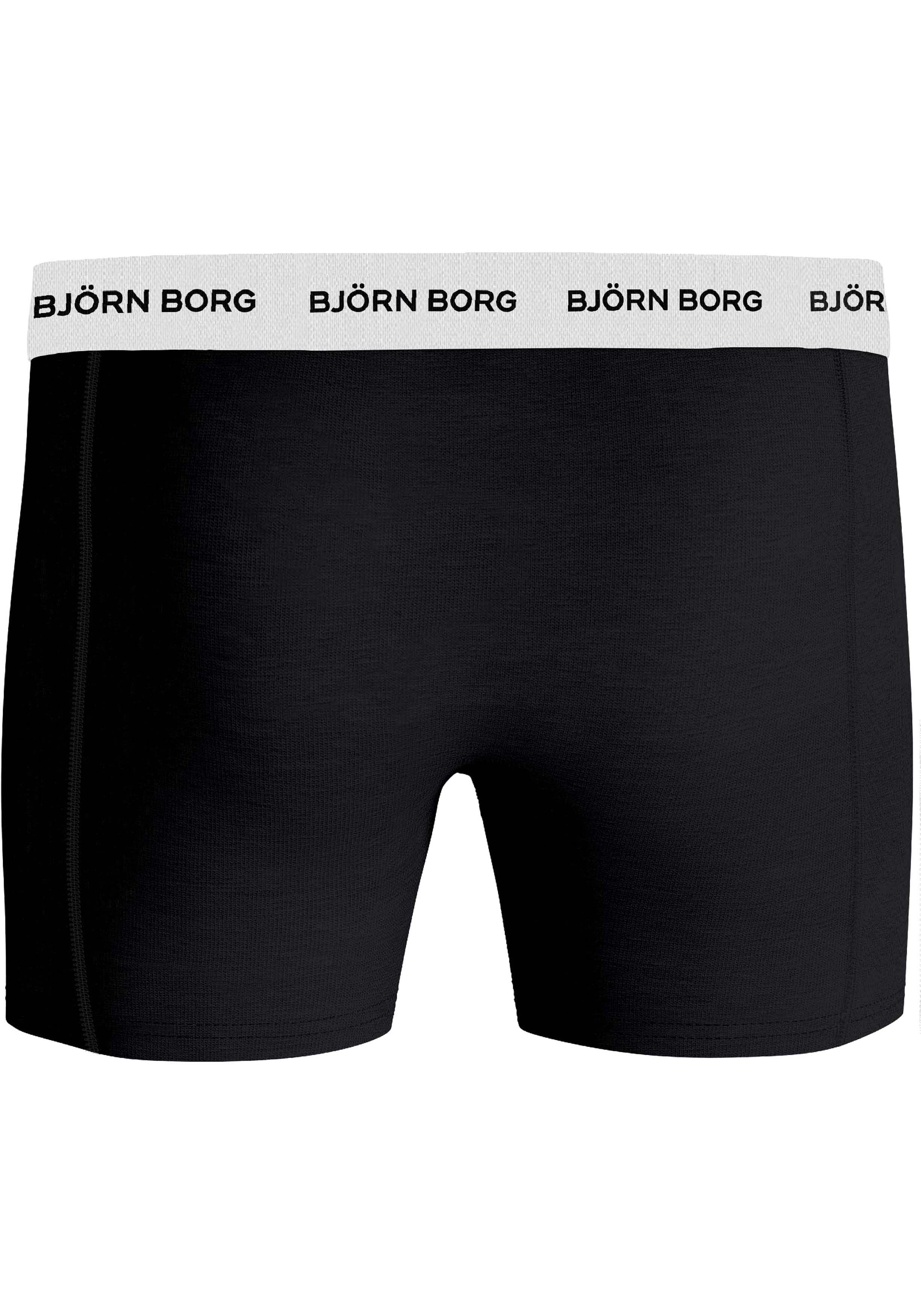 Bjorn Borg Cotton Stretch boxers, heren boxers normale lengte (3-pack), zwart, zwart, zwart