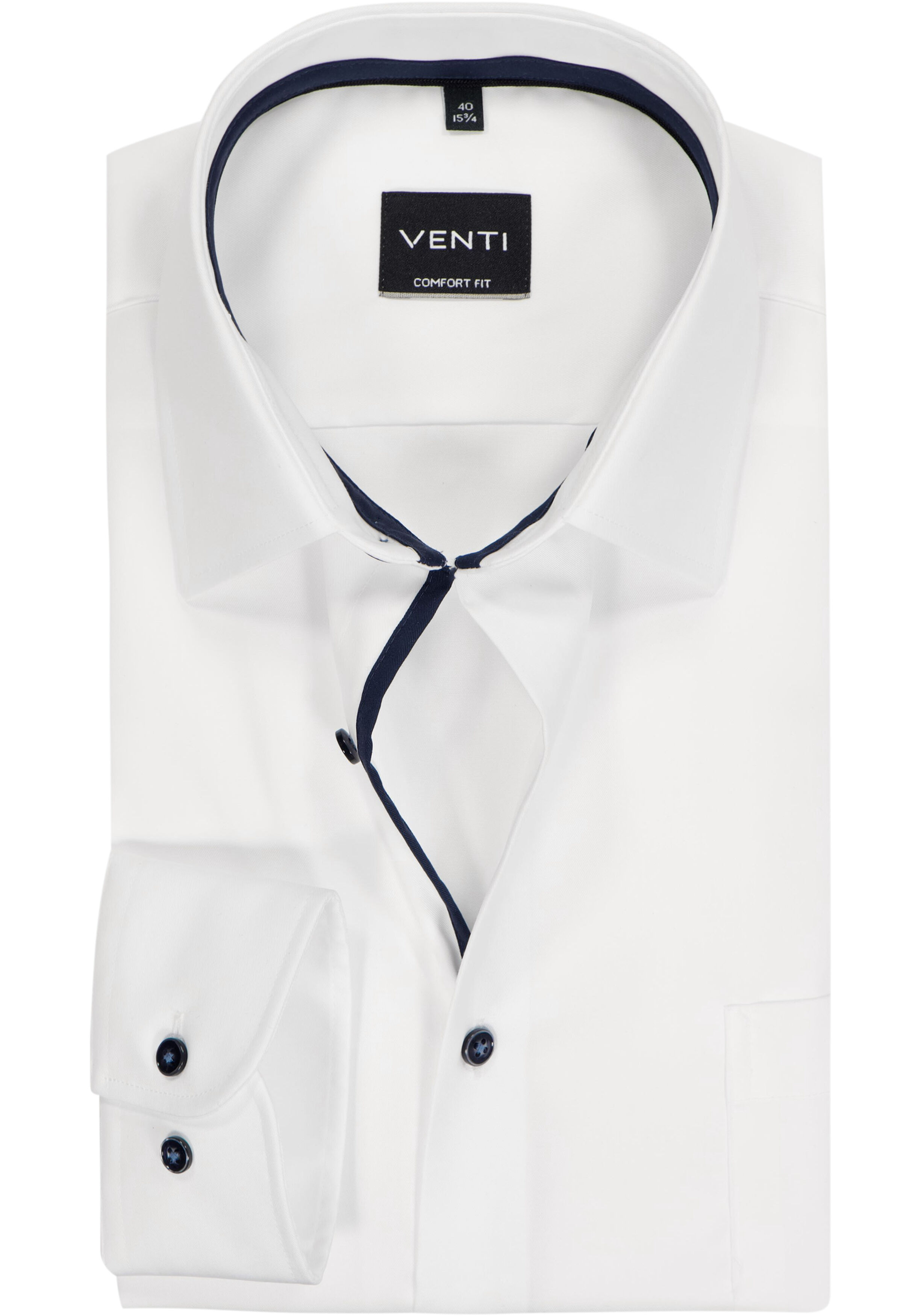 VENTI CASA MODA comfort fit overhemd, structuur, wit