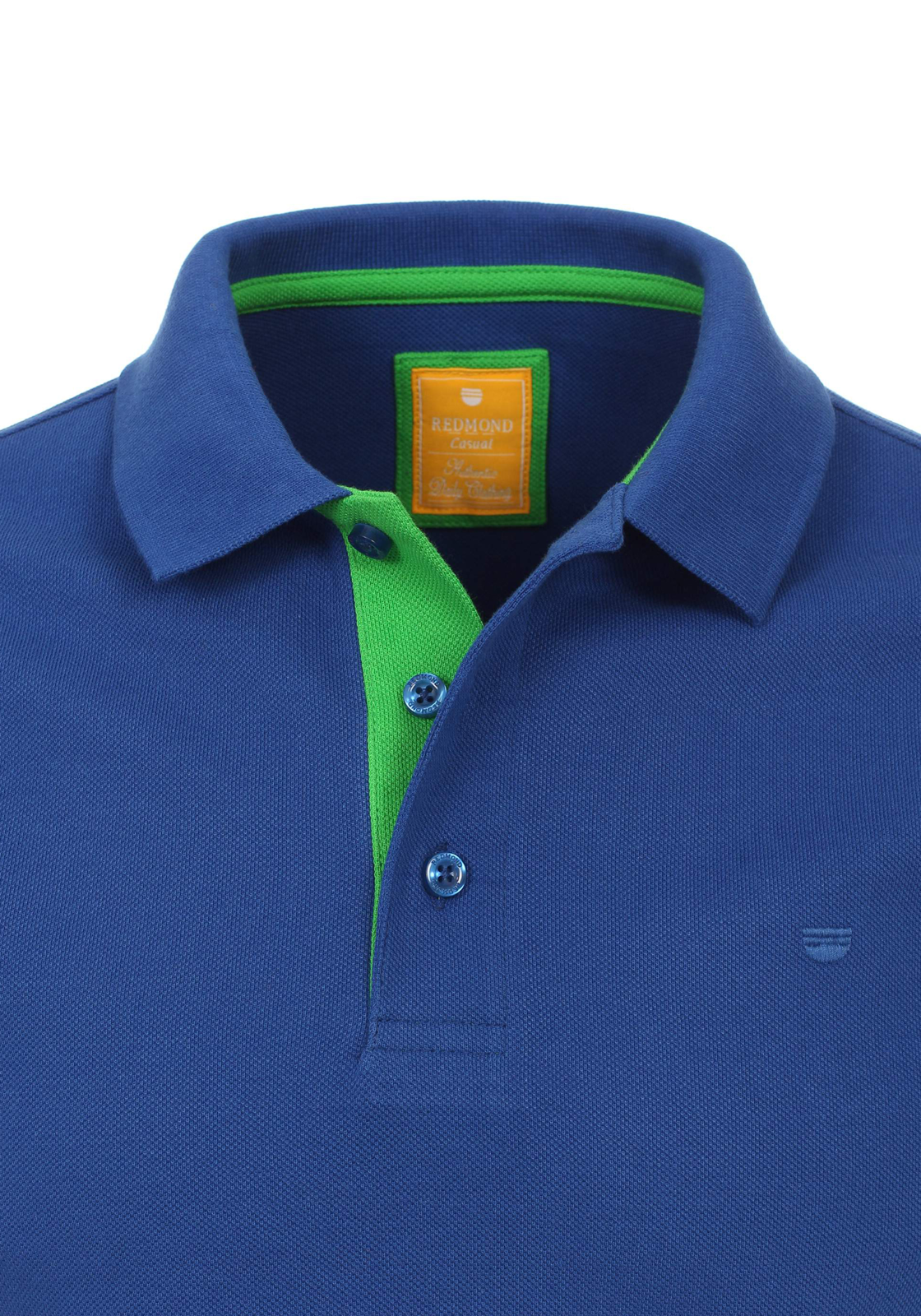 3-4061933179498-Redmond-polo_HR Redmond modern fit poloshirt, blauw (groen contrast)
