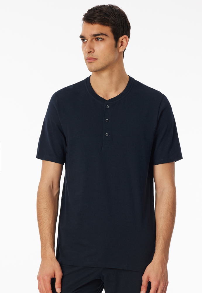 SCHIESSER Mix + Relax Shirt 1/2 arm, heren T-shirt korte mouw, nachtblauw