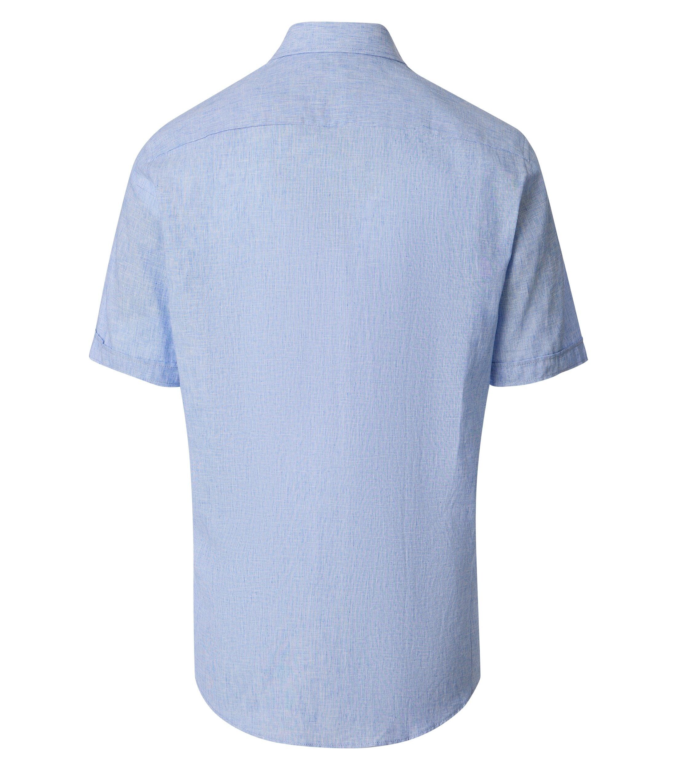 CASA MODA Sport casual fit overhemd, korte mouw, structuur, lichtblauw