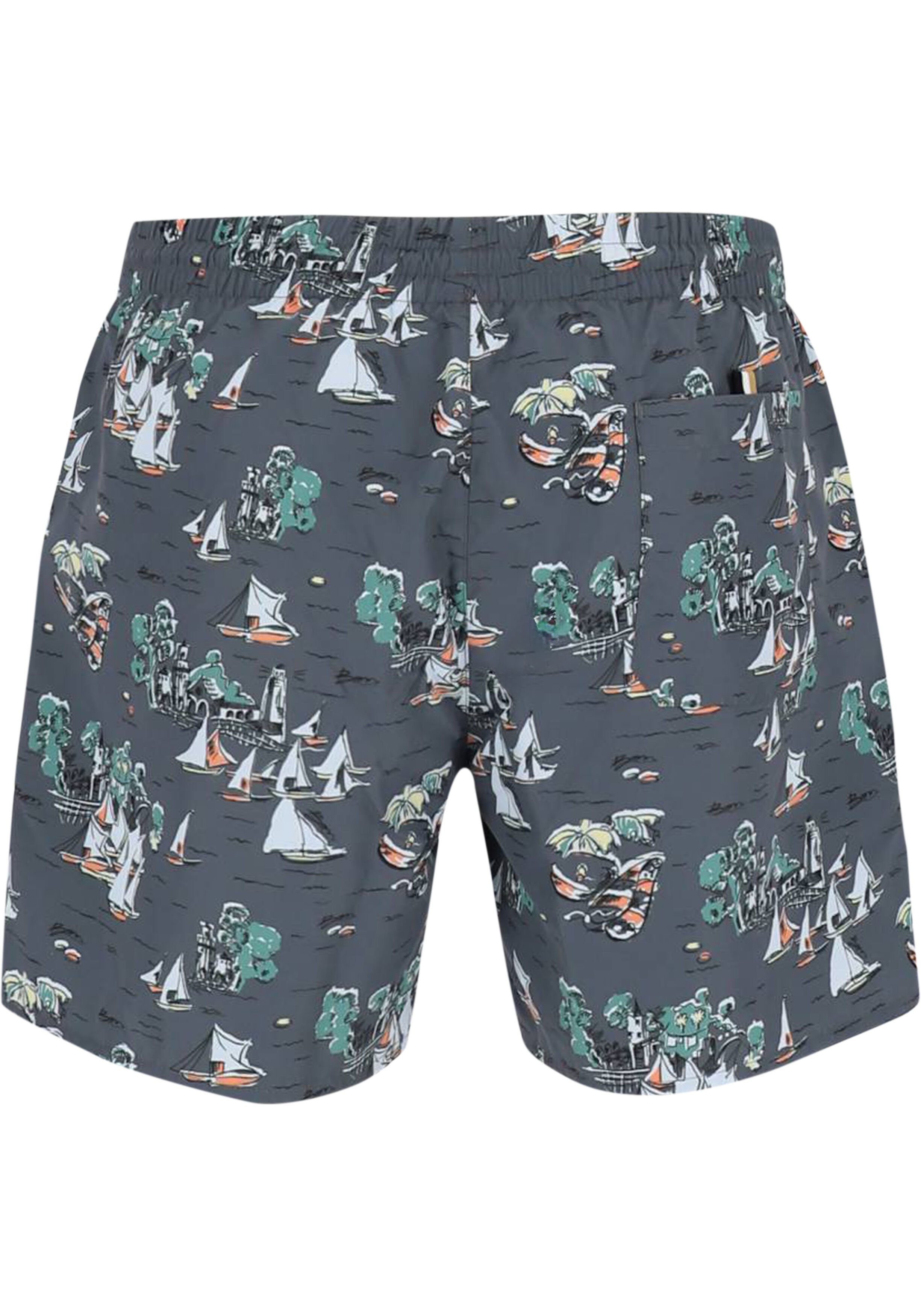 HUGO BOSS Piranha swim shorts, heren zwembroek, donkergrijs dessin