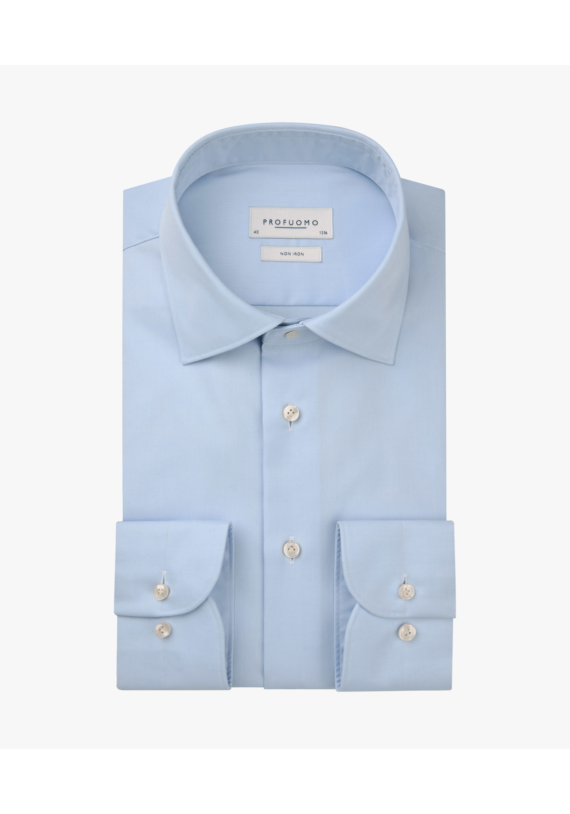 Profuomo slim fit heren overhemd, twill, lichtblauw Profuomo slim fit heren overhemd, twill, lichtblauw