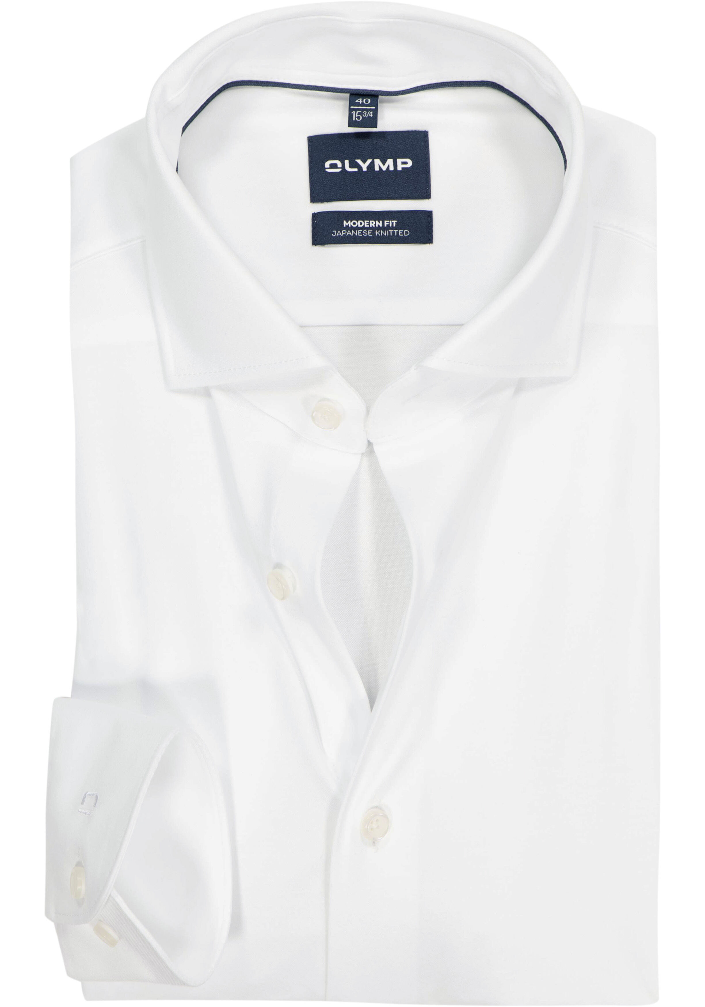 OLYMP Smart Business modern fit overhemd, tricot, wit