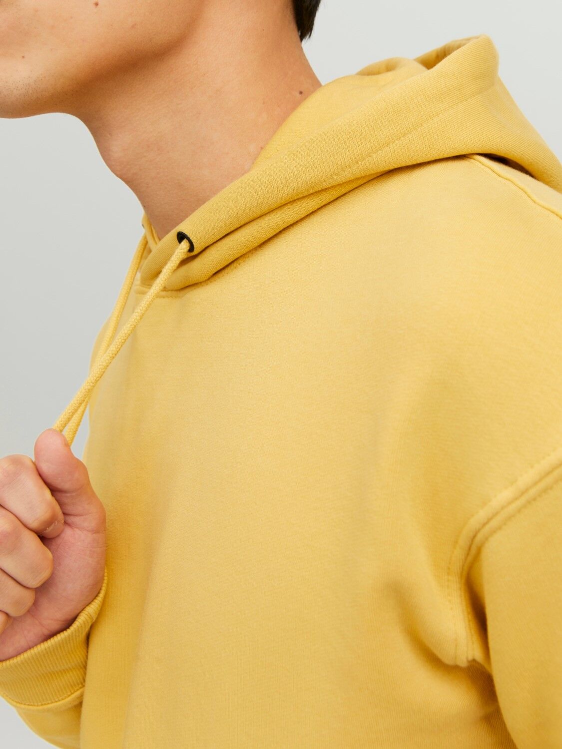 JACK & JONES Star basic sweat hood regular fit, heren hoodie katoenmengsel met capuchon, geel