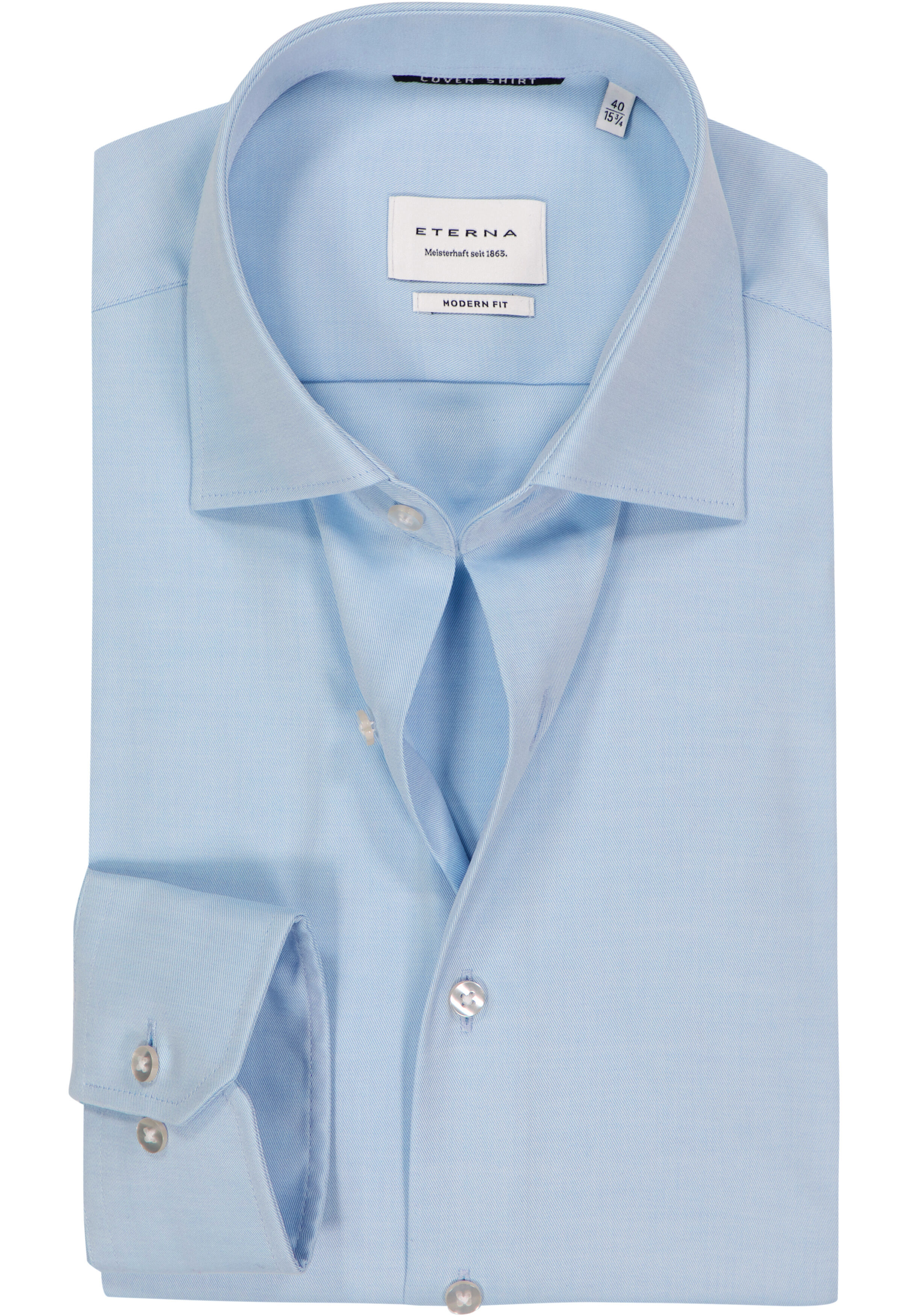 ETERNA modern fit overhemd, niet doorschijnend twill heren overhemd, lichtblauw