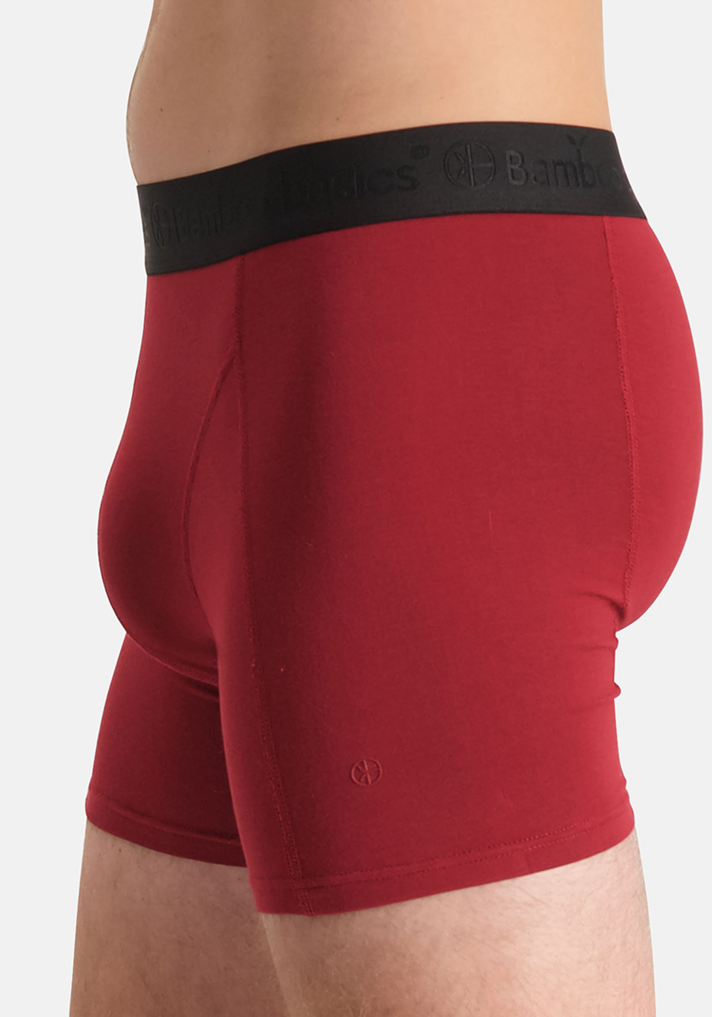 Bamboo Basics Rick boxershorts (3-pack), heren boxershort, zwart, zwart, bordeaux rood