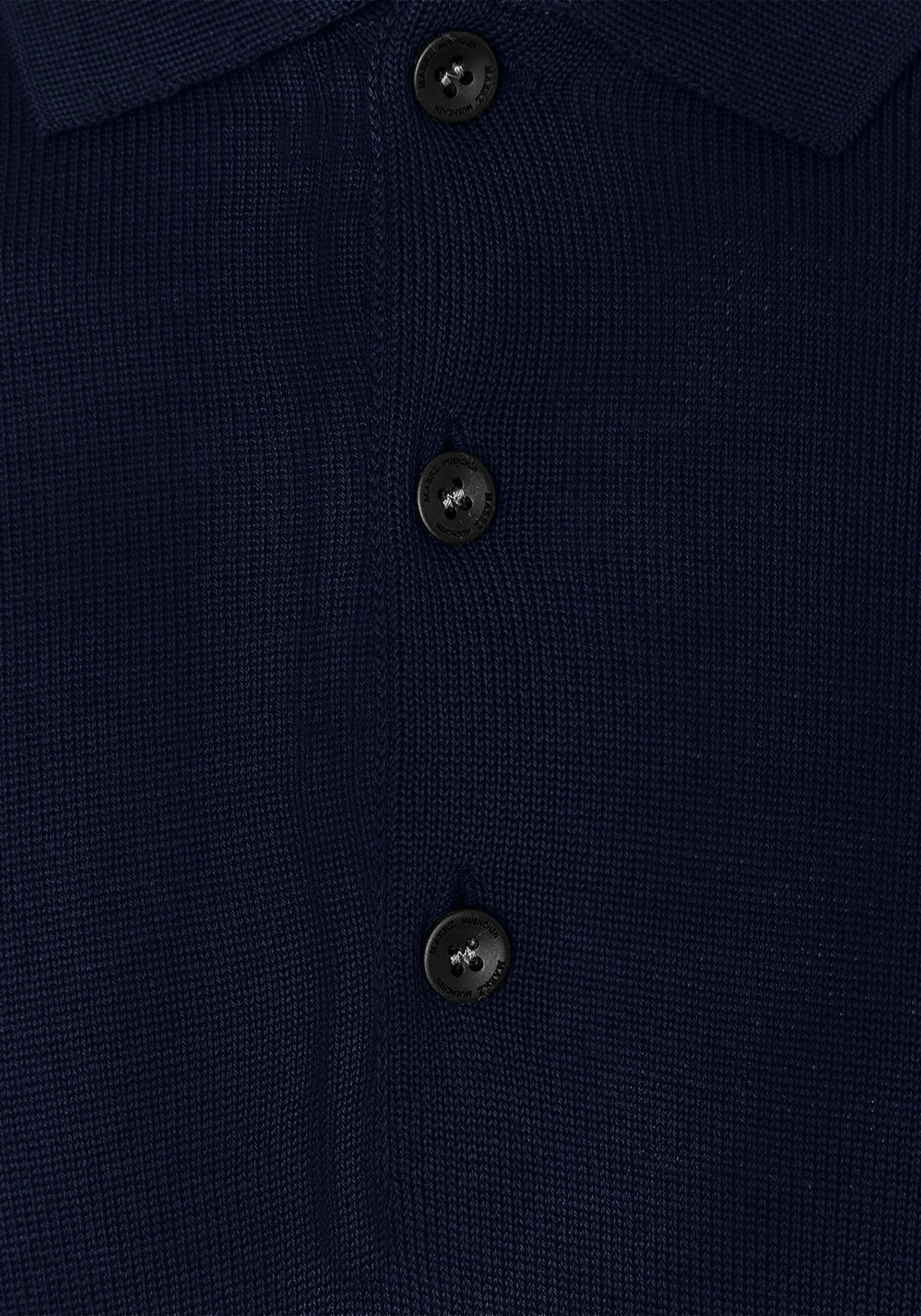 MAERZ Classic Fit heren trui met polokraag wol, navy blauw