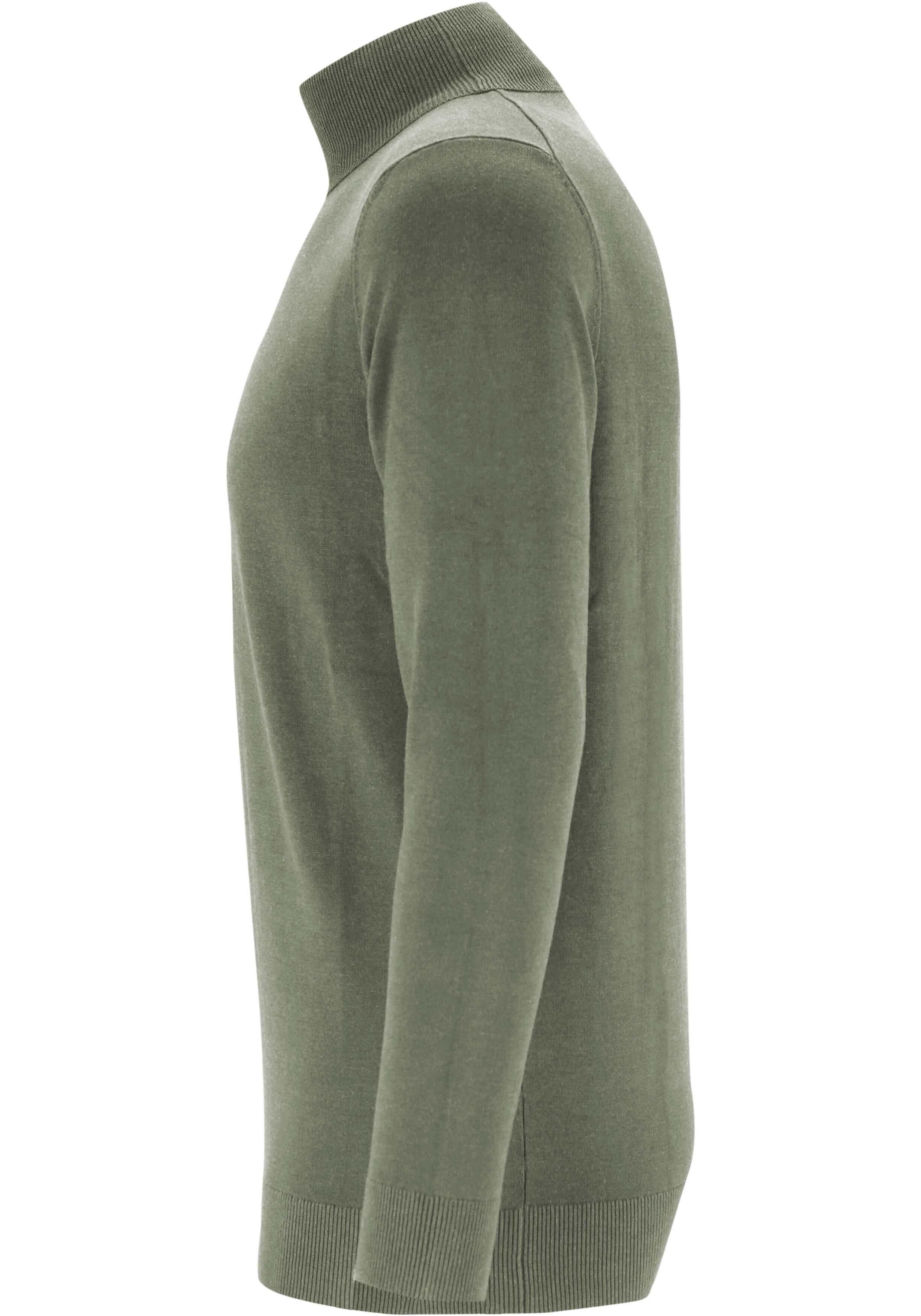 Michaelis heren trui katoenmengsel, slim fit coltrui, donkergroen