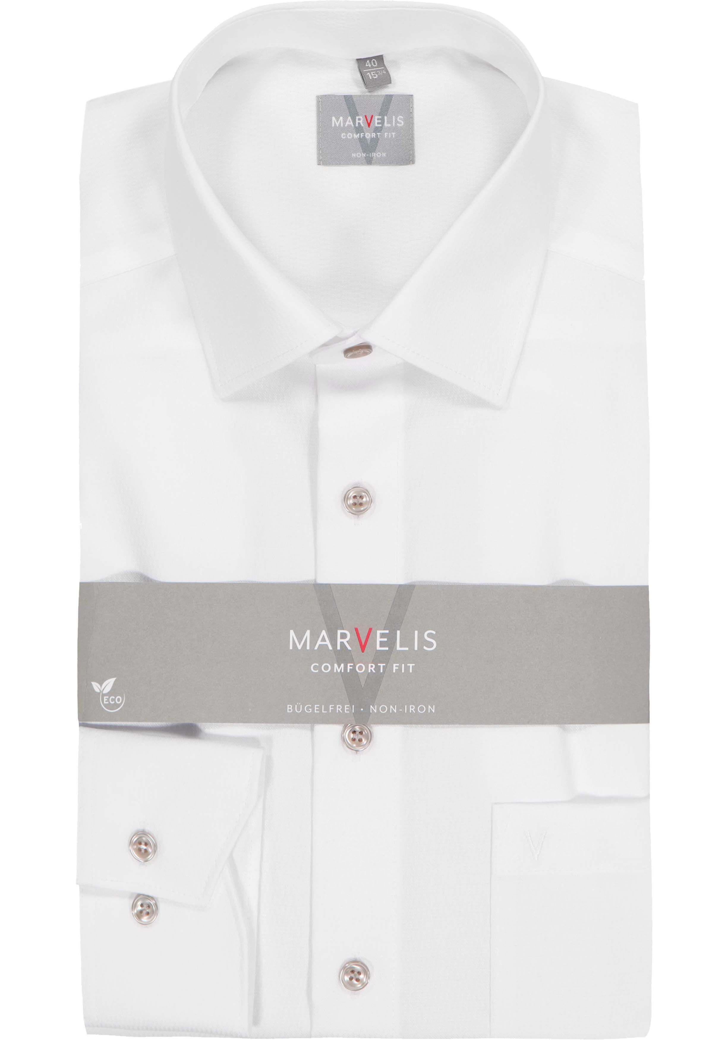MARVELIS comfort fit overhemd, structuur, wit