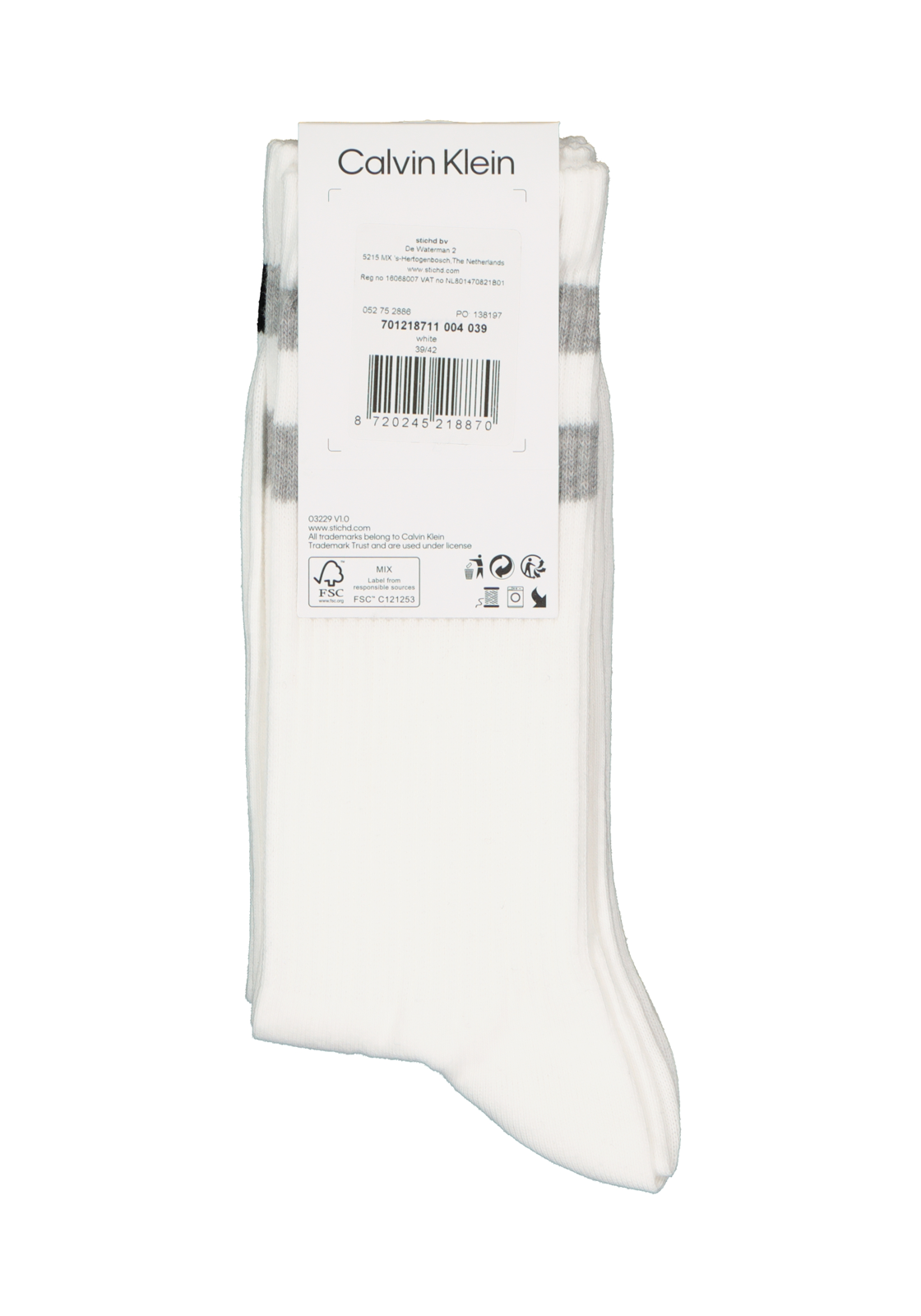 7-8720245218870_ck_sok_2p_HR Calvin Klein herensokken Maurice (2-pack), wit