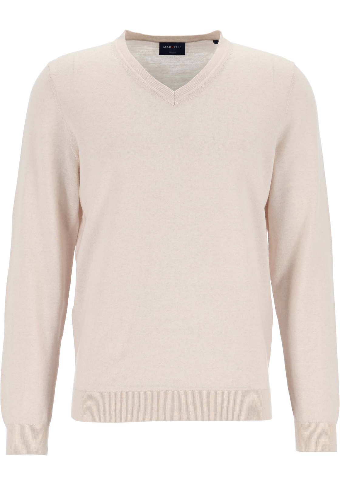 01-4062534754572-Marvelis-Marvelis_TR_beige_63202503_4fotos_HR MARVELIS modern fit trui wol, V-hals, offwhite
