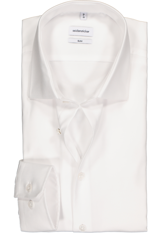 Seidensticker slim fit overhemd, twill, wit Seidensticker slim fit overhemd, twill, wit