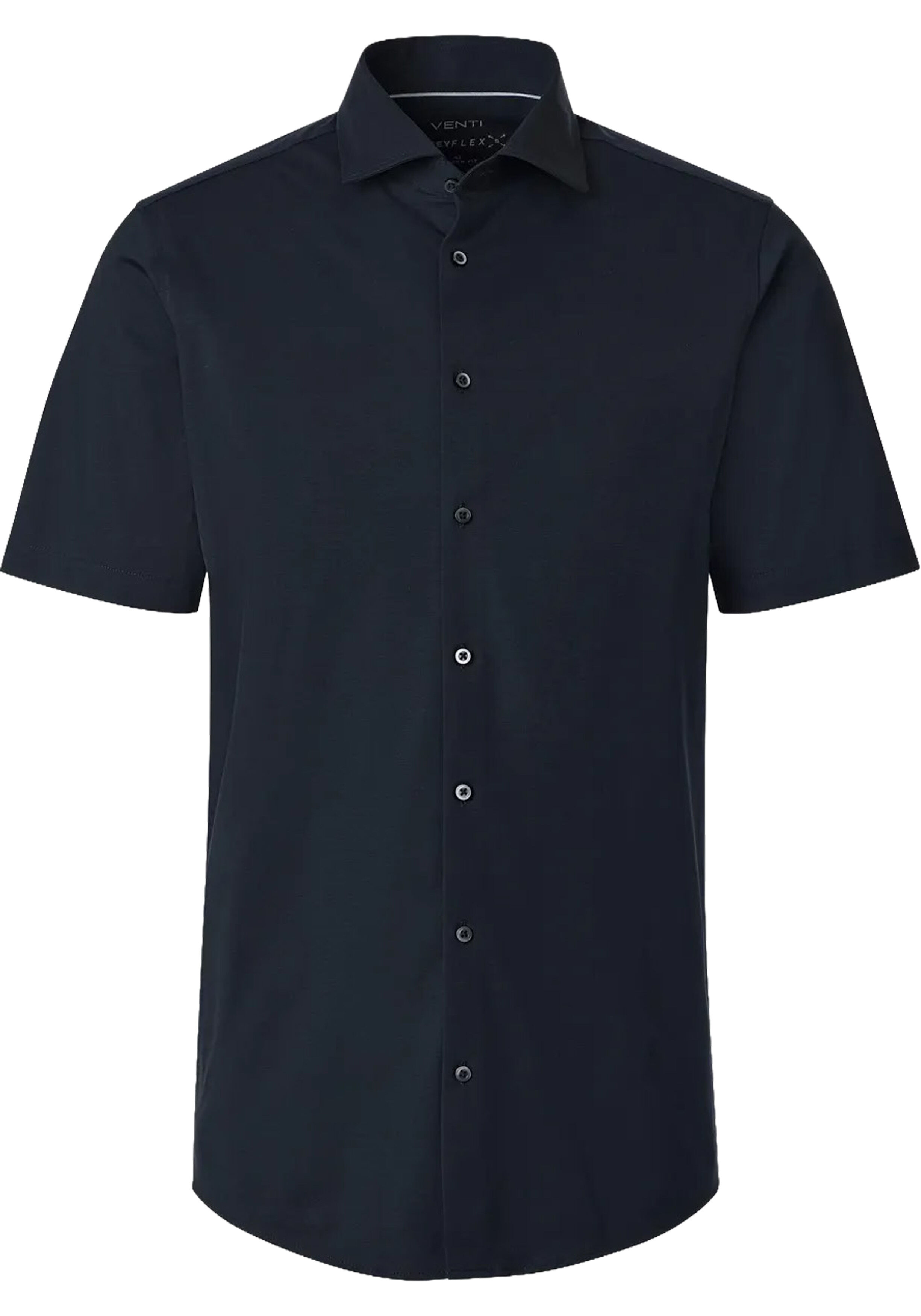 VENTI modern fit Jerseyflex overhemd, korte mouw, jersey, donkerblauw