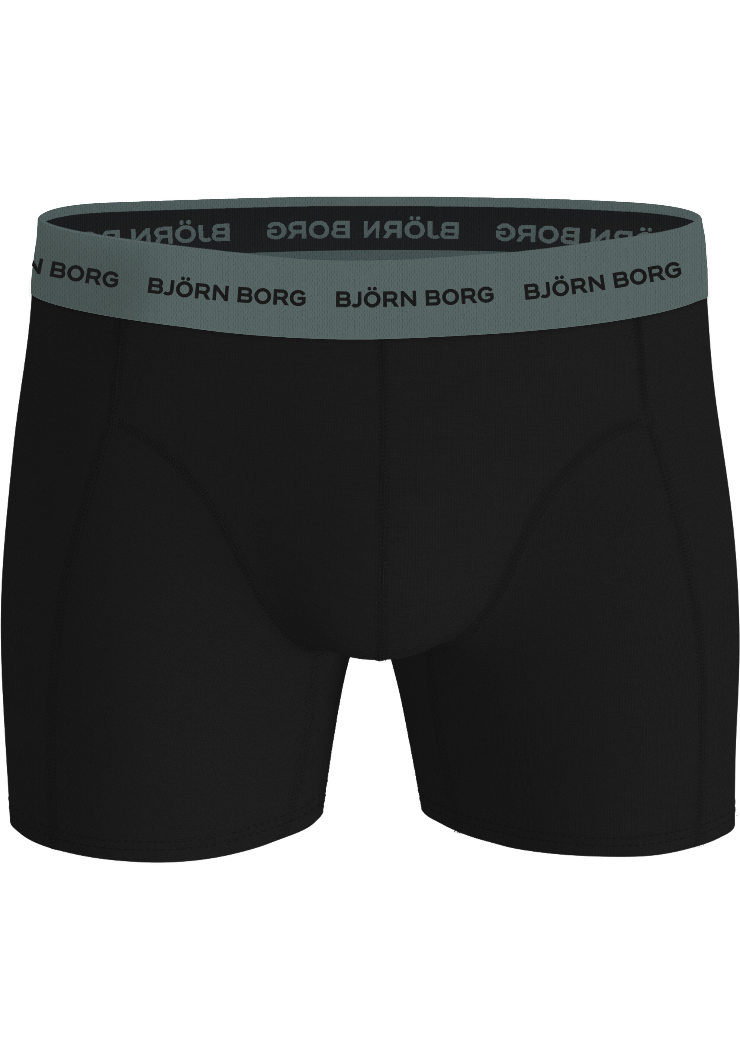 Bjorn Borg Cotton Stretch boxers, heren boxers normale lengte (5-pack), zwart met gekleurde tailleband