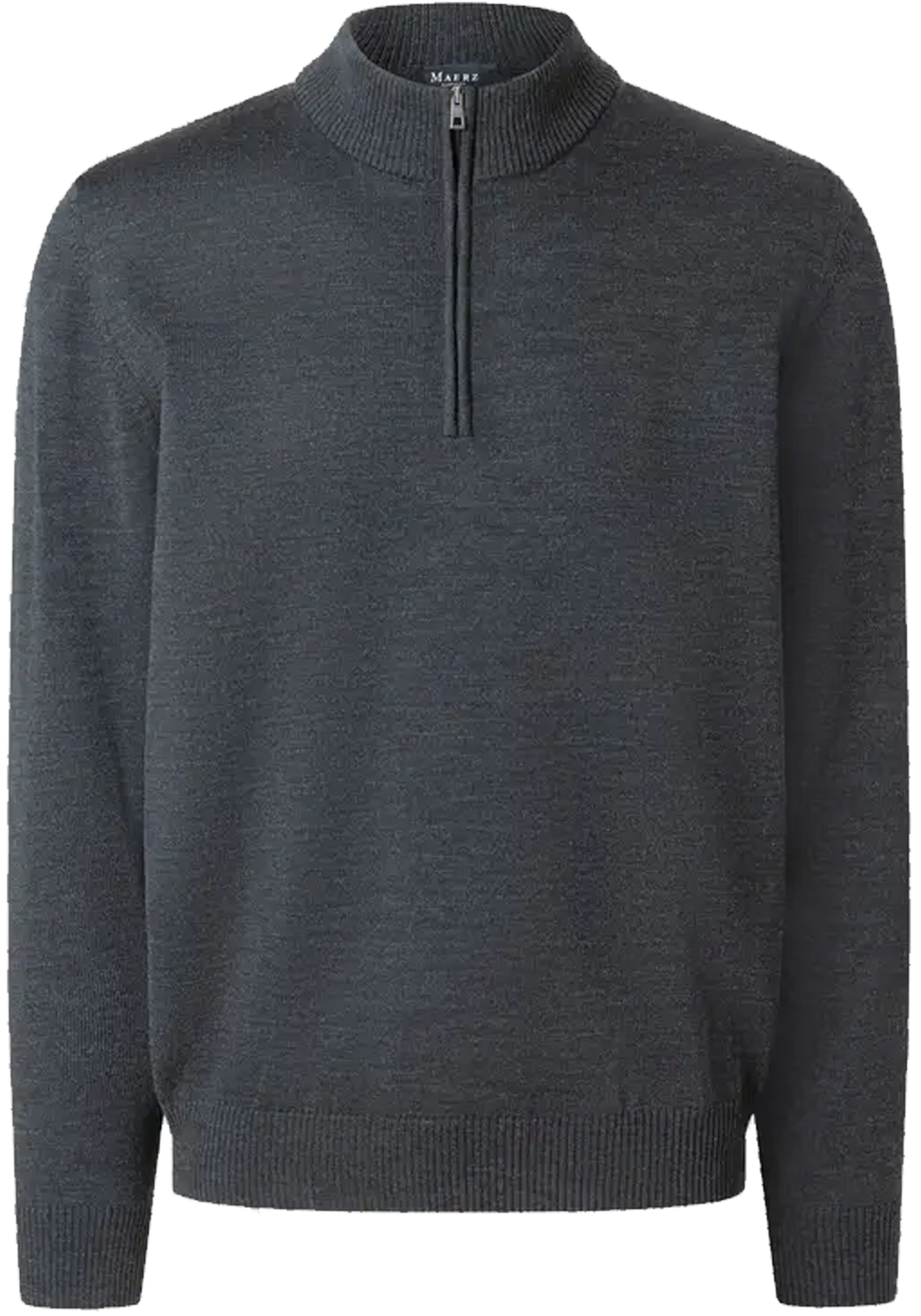 MAERZ Classic Fit heren schipperstrui wol, antraciet grijs