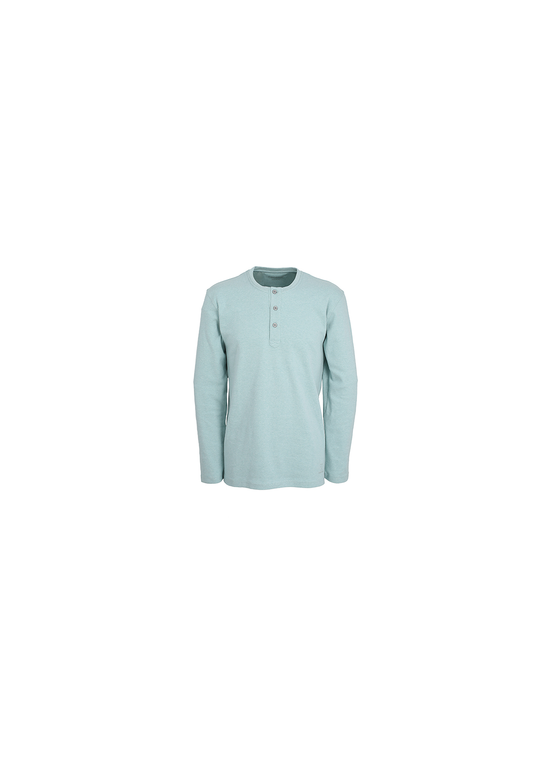 image_2_030722-2012-0611 Ceceba heren T-shirt lange mouw met O-hals en knoopjes (1-pack), lichtblauw