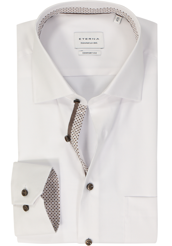 ETERNA comfort fit overhemd, natte, wit ETERNA comfort fit overhemd, natte, wit