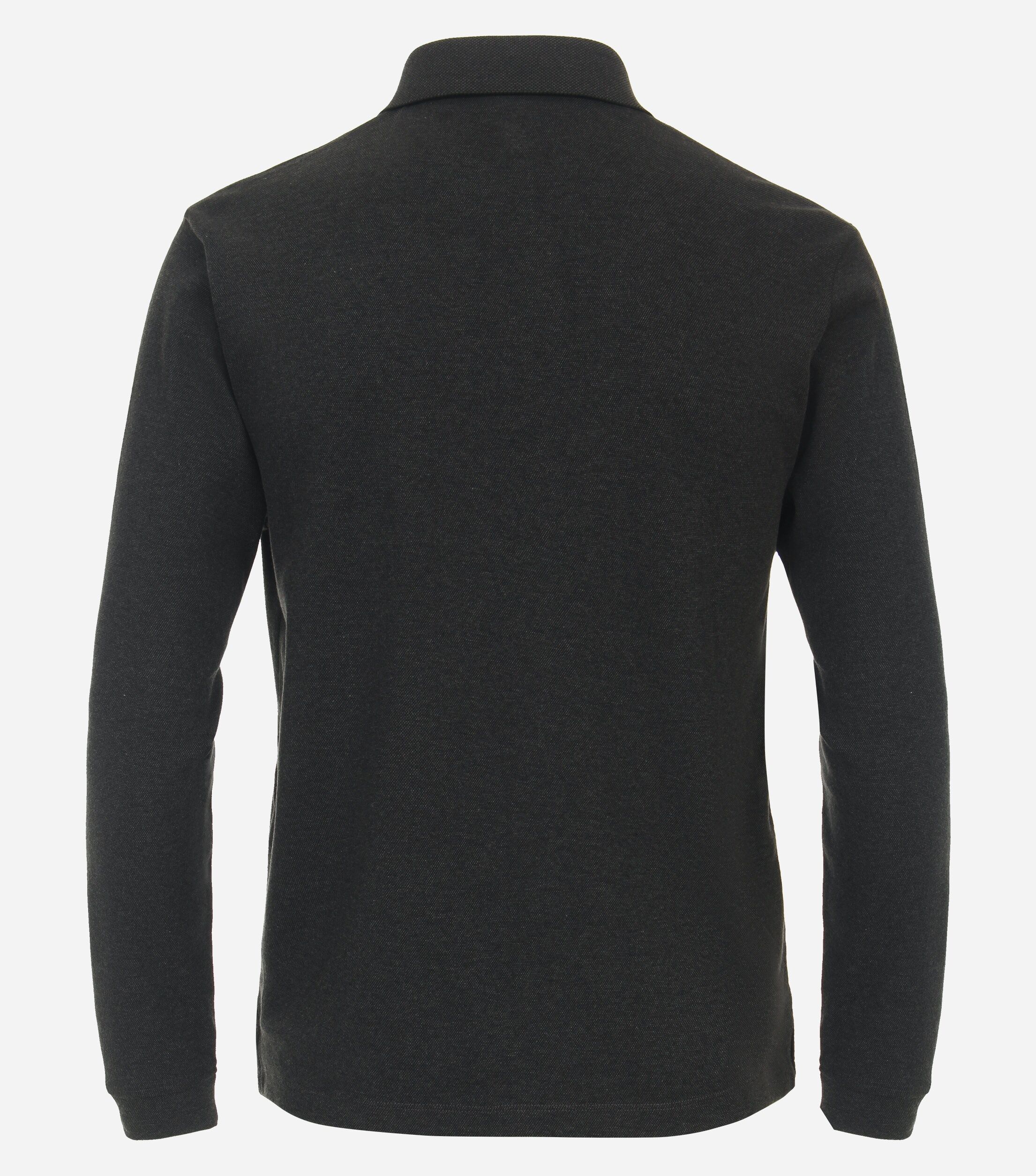 CASA MODA comfort fit polo lange mouw, antracietgrijs melange