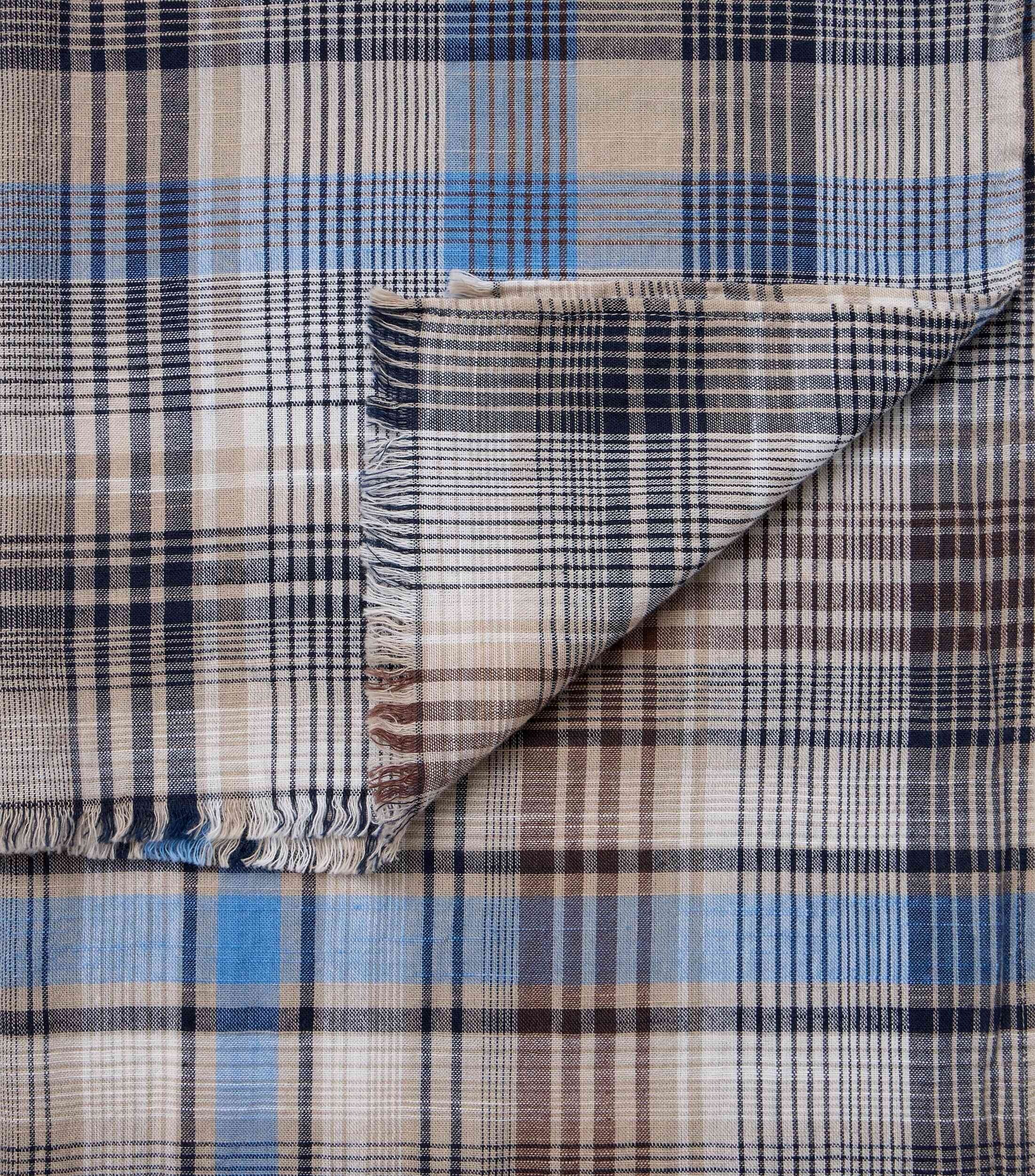 CASA MODA sjaal, beige met groen en blauw dessin