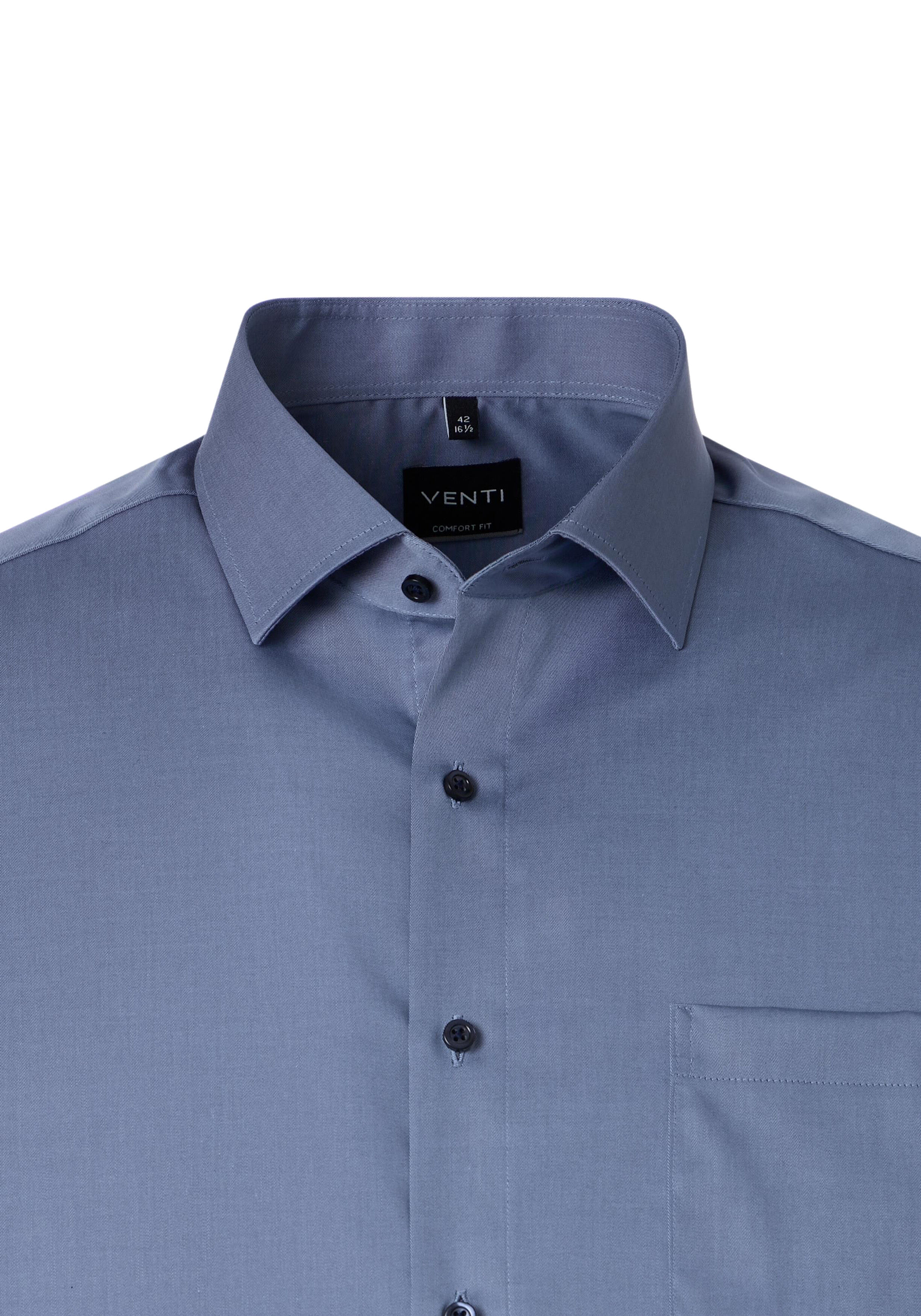 VENTI CASA MODA comfort fit overhemd, mouwlengte 7, structuur, lichtblauw