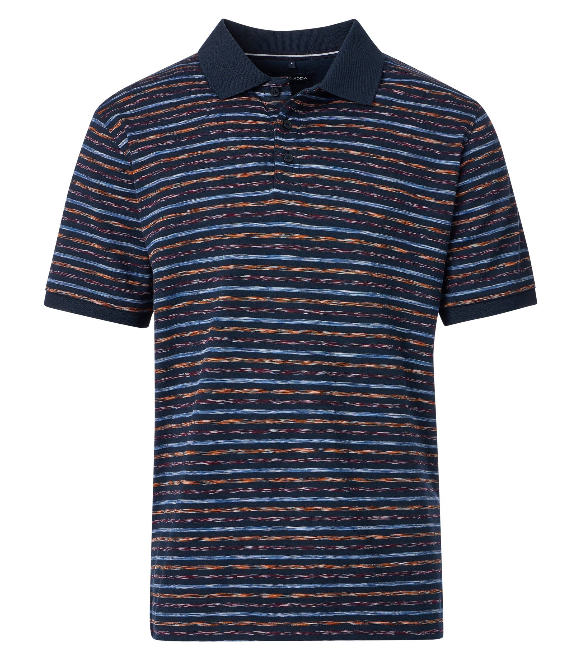 CASA MODA comfort fit heren polo, blauw dessin