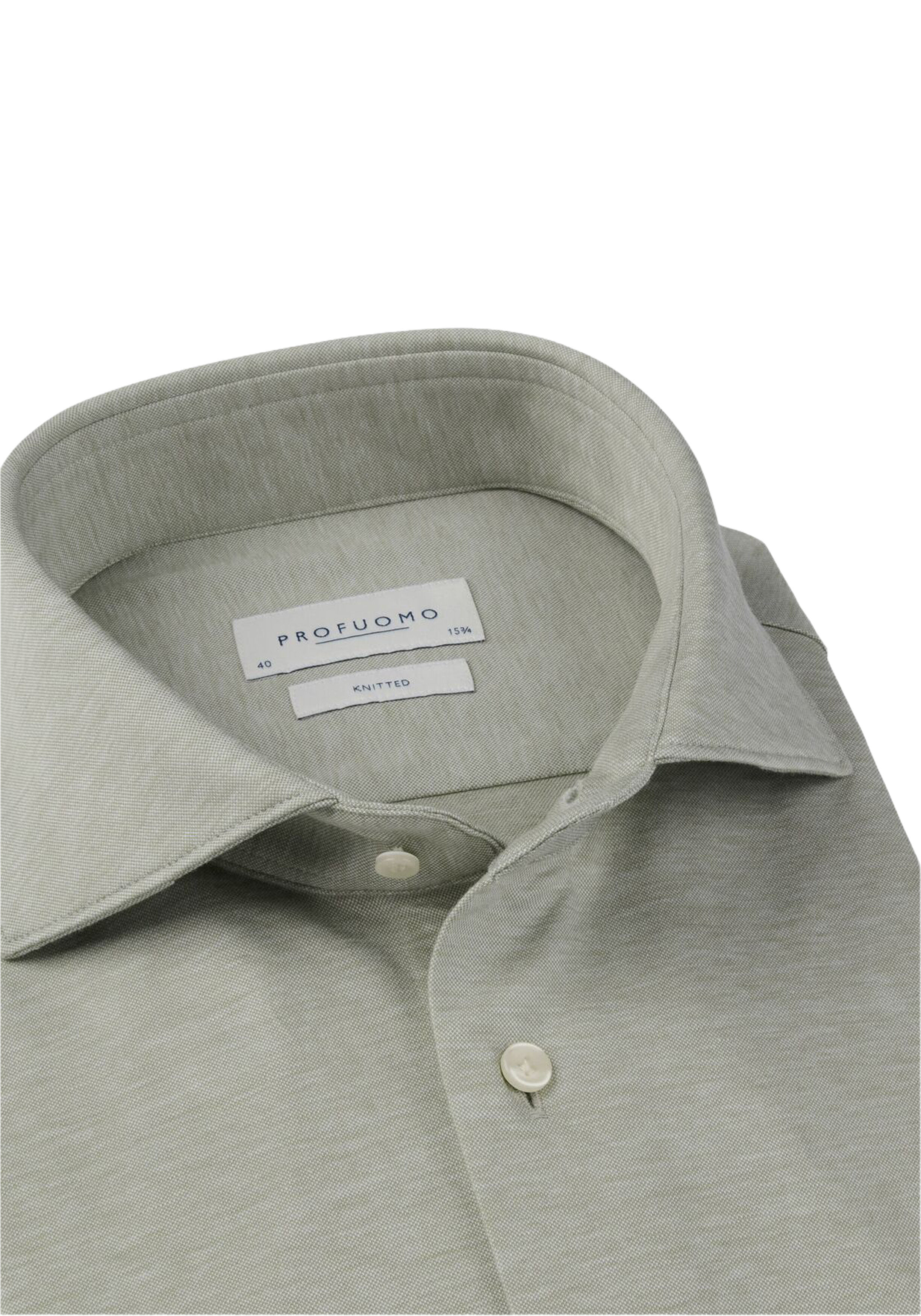 Profuomo slim fit heren overhemd, jersey, groen