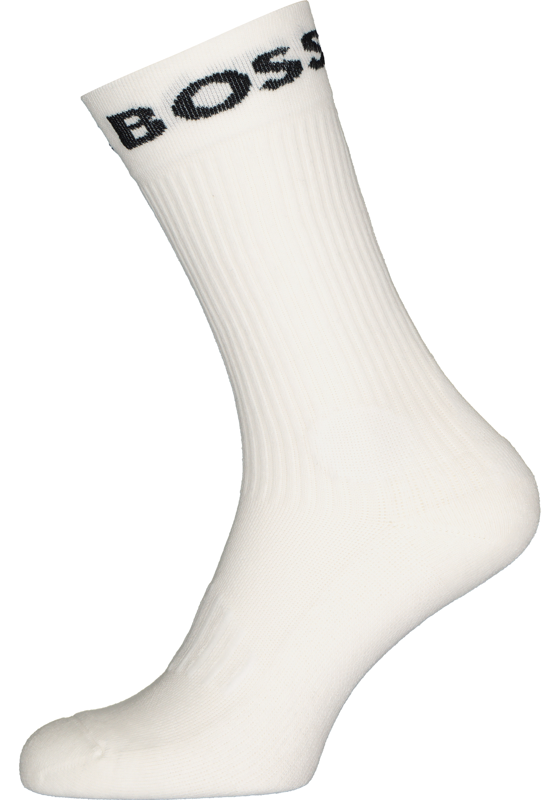 BOSS Sport Logo (2-pack), heren sportsokken katoen, wit BOSS Sport Logo (2-pack), heren sportsokken katoen, wit